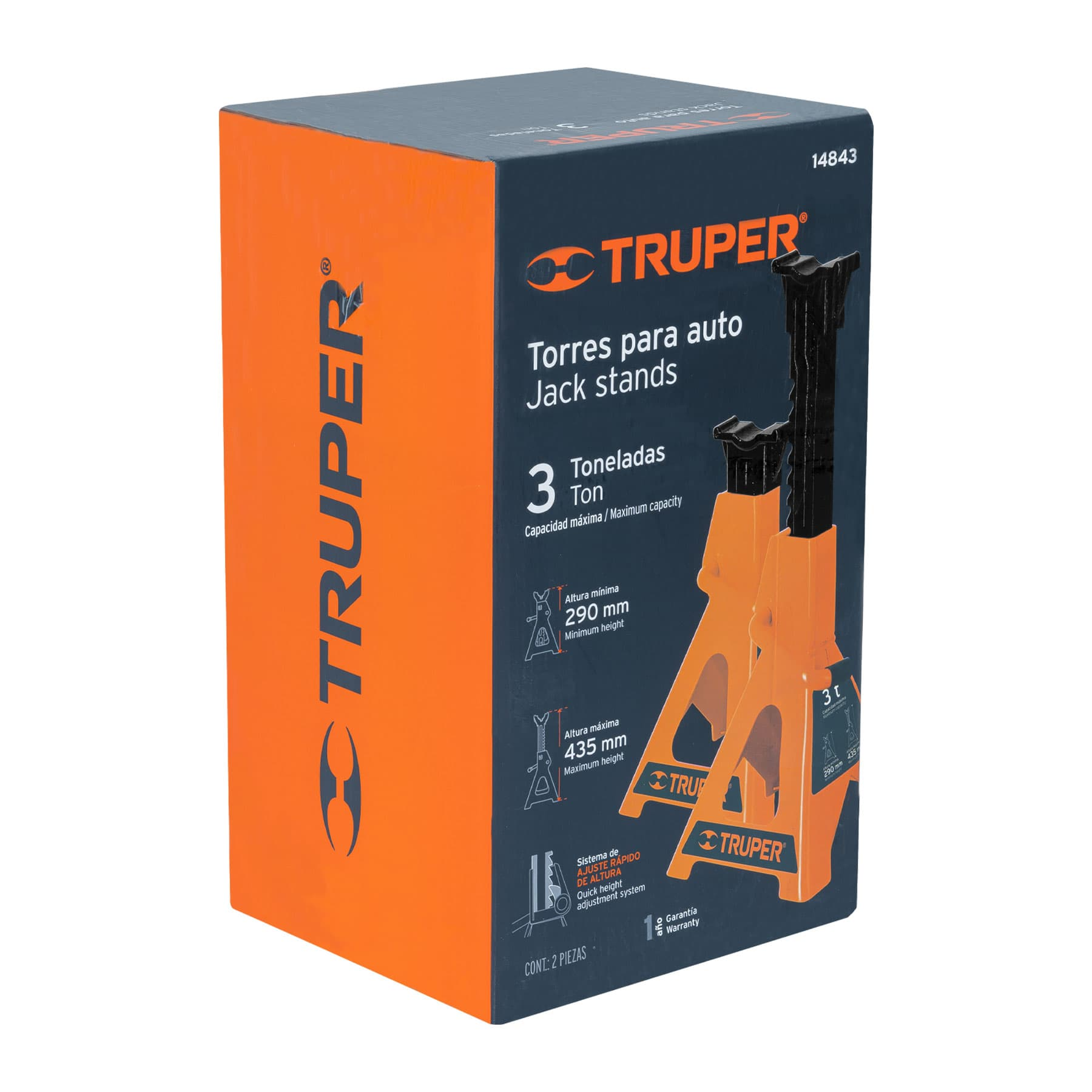 Torre para auto, 3 toneladas, 2 piezas
