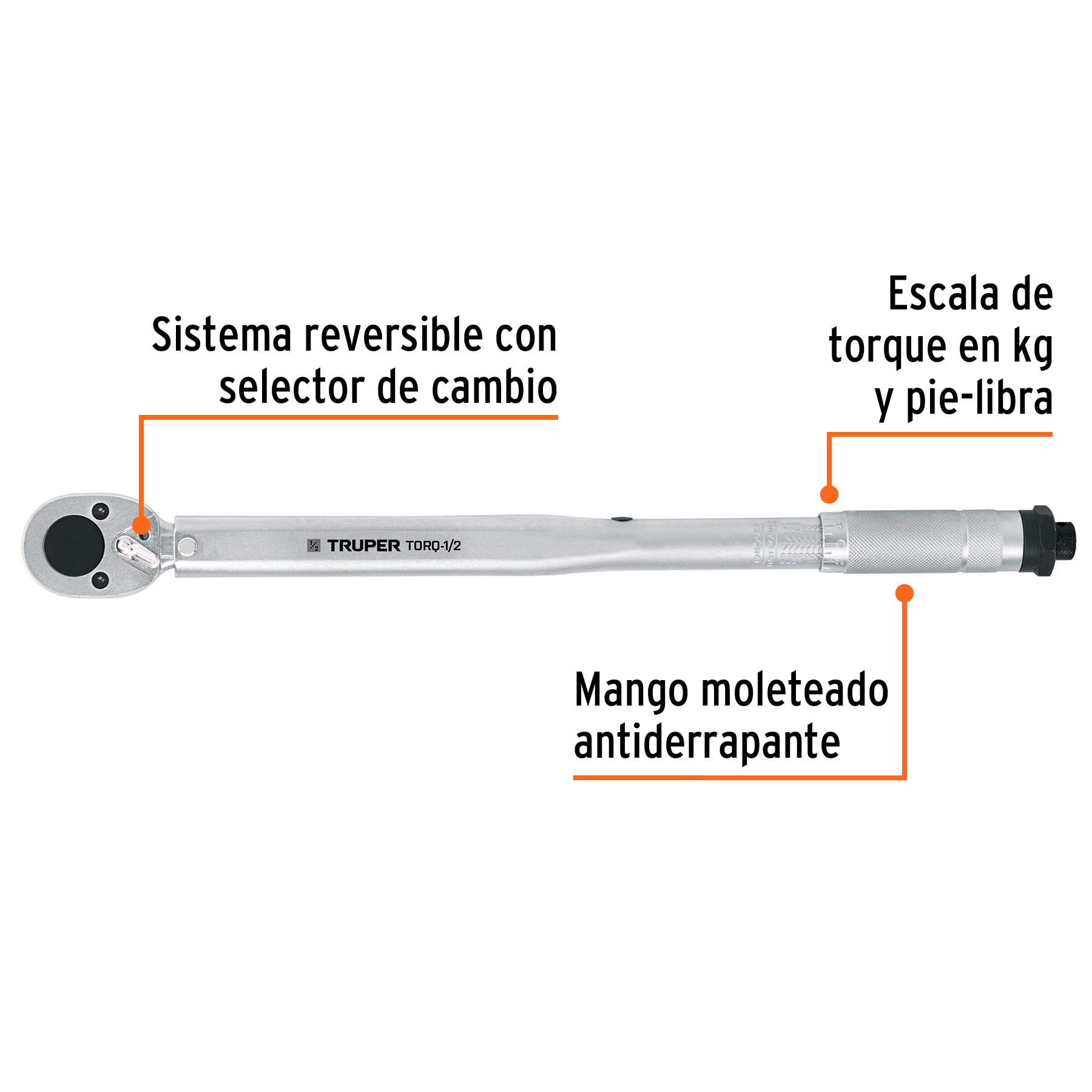 Torquímetro de trueno, dos lecturas, para dados cuadro 1/2"
