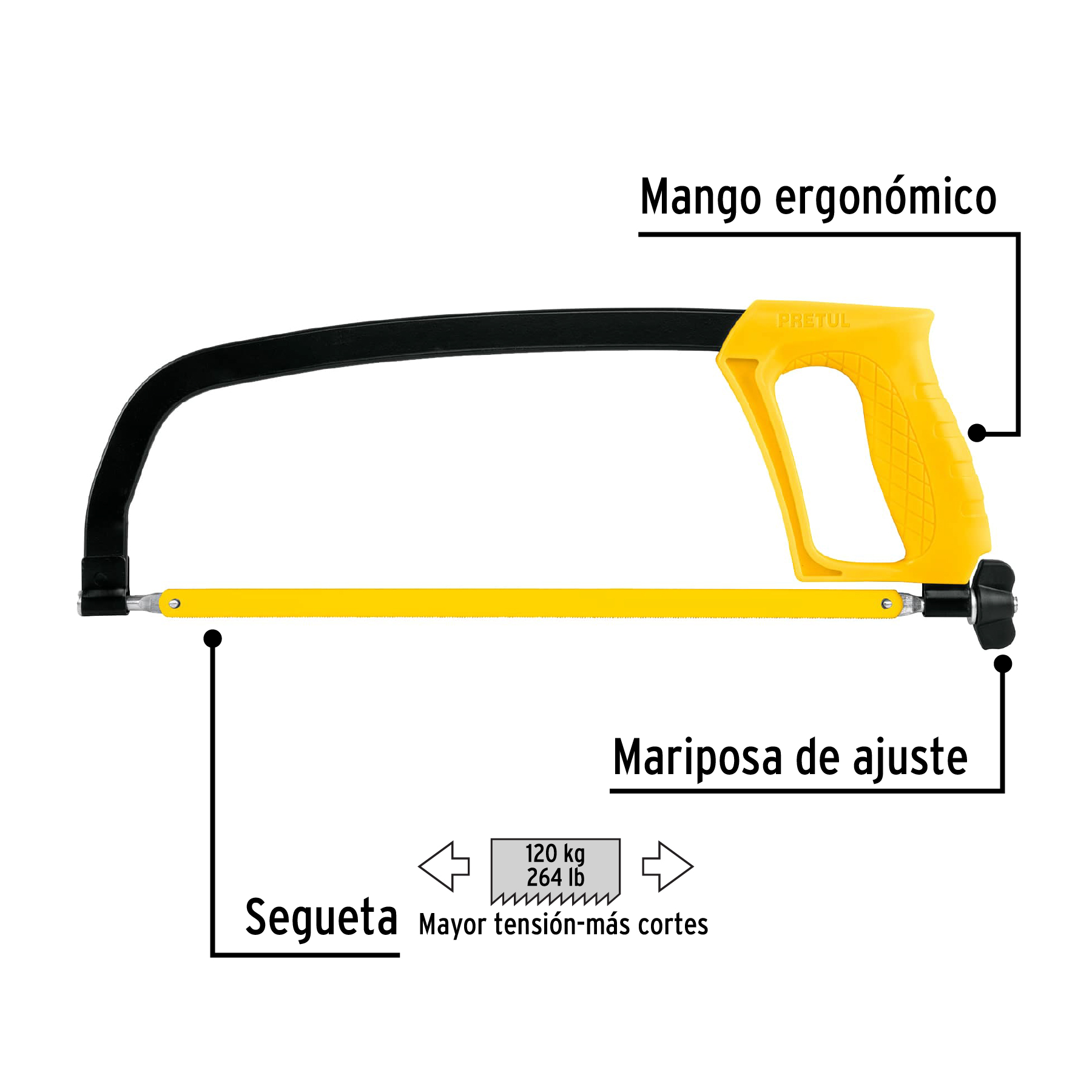 Arco de solera para segueta 12", pretul