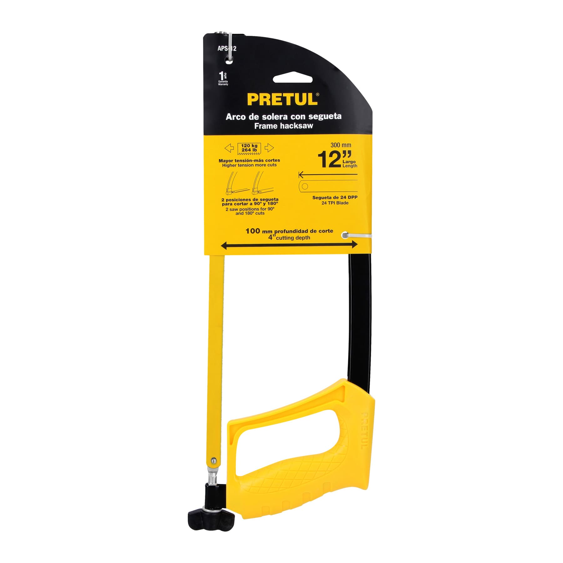 Arco de solera para segueta 12", pretul