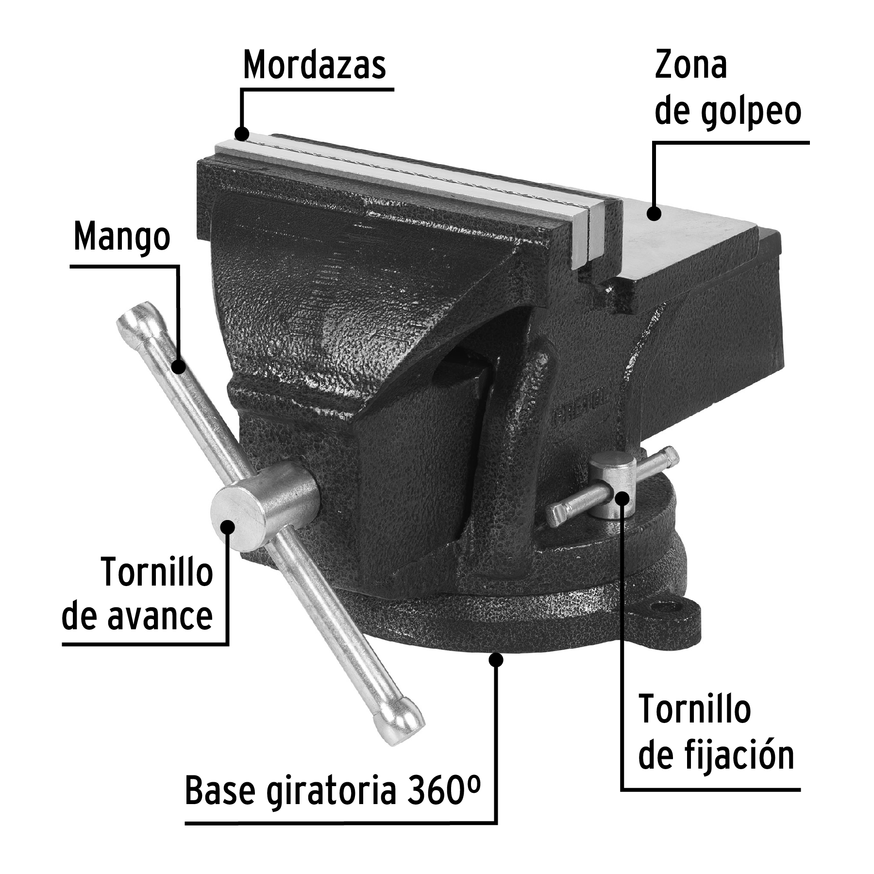Tornillos de banco, hierro gris, 6", Pretul
