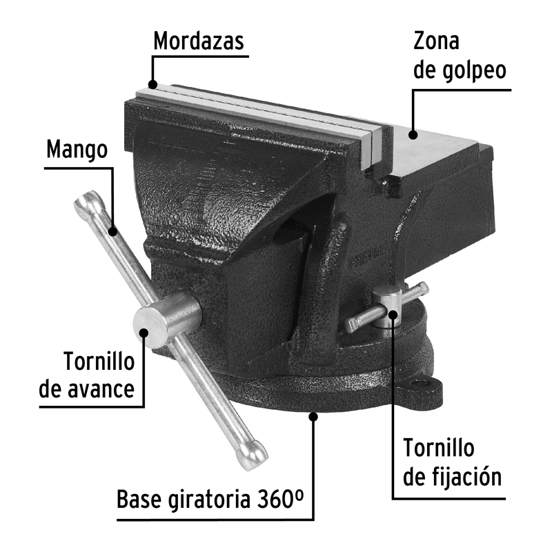 Tornillos de banco, hierro gris, 6", Pretul