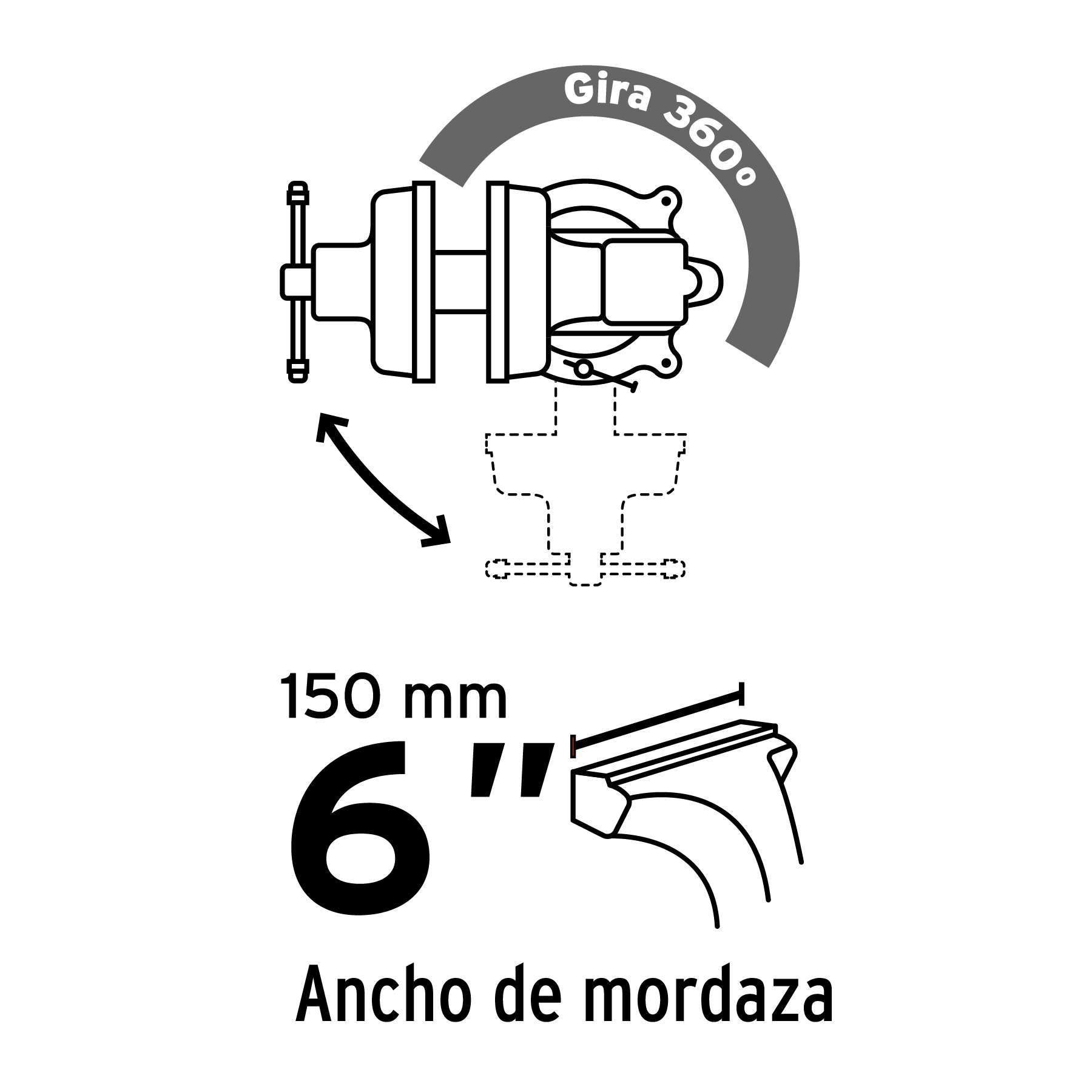 Tornillos de banco, hierro gris, 6", Pretul