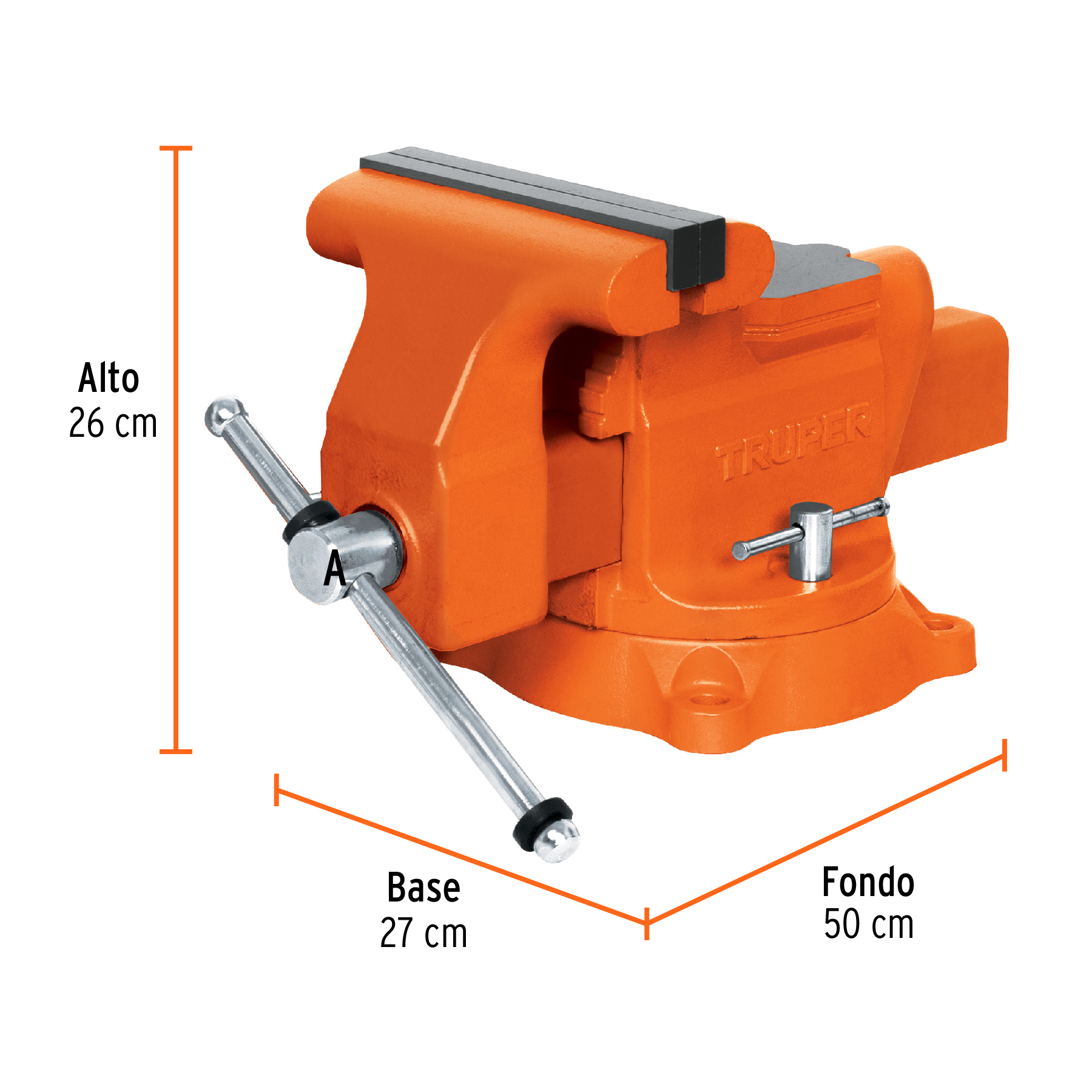 Tornillos de banco uso industrial, hierro nodular, 8"