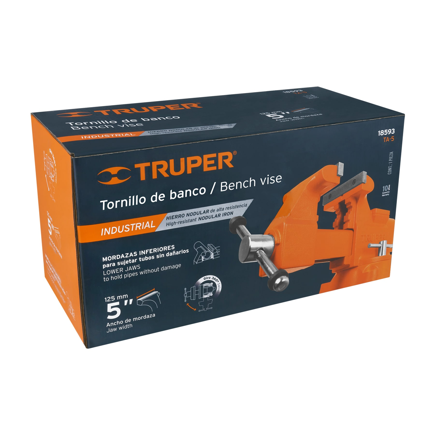 Tornillos de banco uso industrial, hierro nodular, 5"
