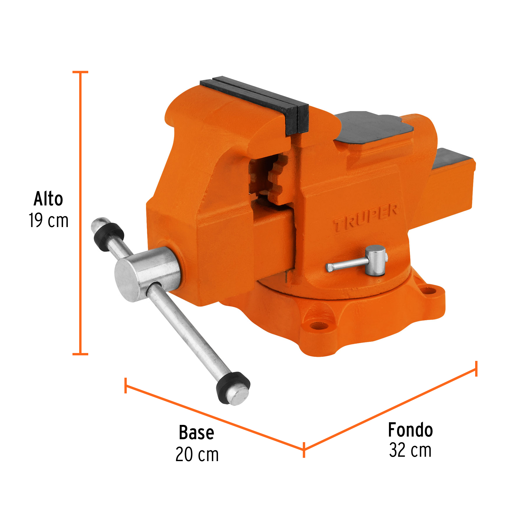 Tornillos de banco uso industrial, hierro nodular, 4"