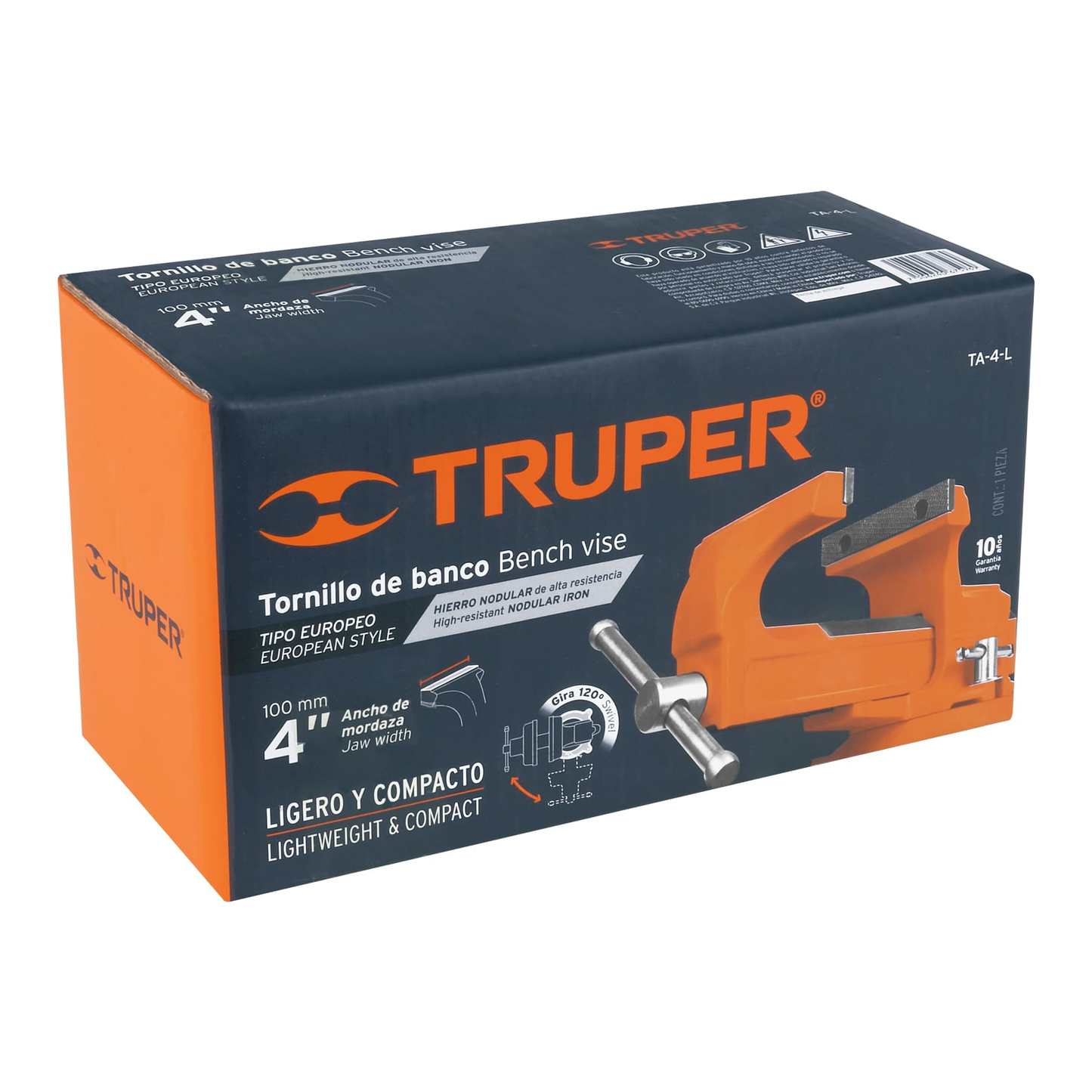 Tornillos de banco tipo Europeo, hierro nodular, 4"