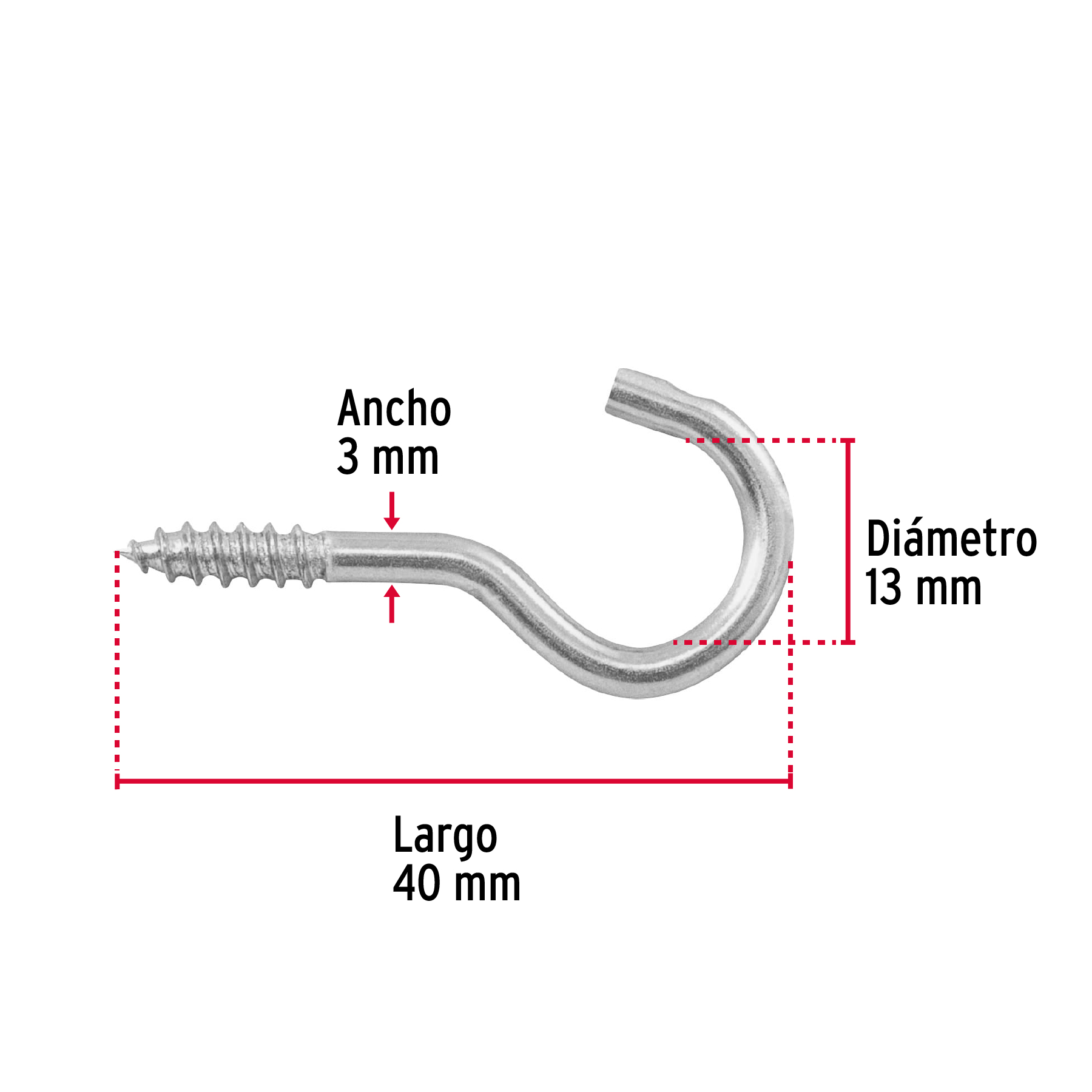 Armella 18 x 50 abierta, caja con 144 pzas