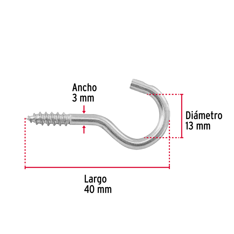 Armella 18 x 50 abierta, caja con 144 pzas