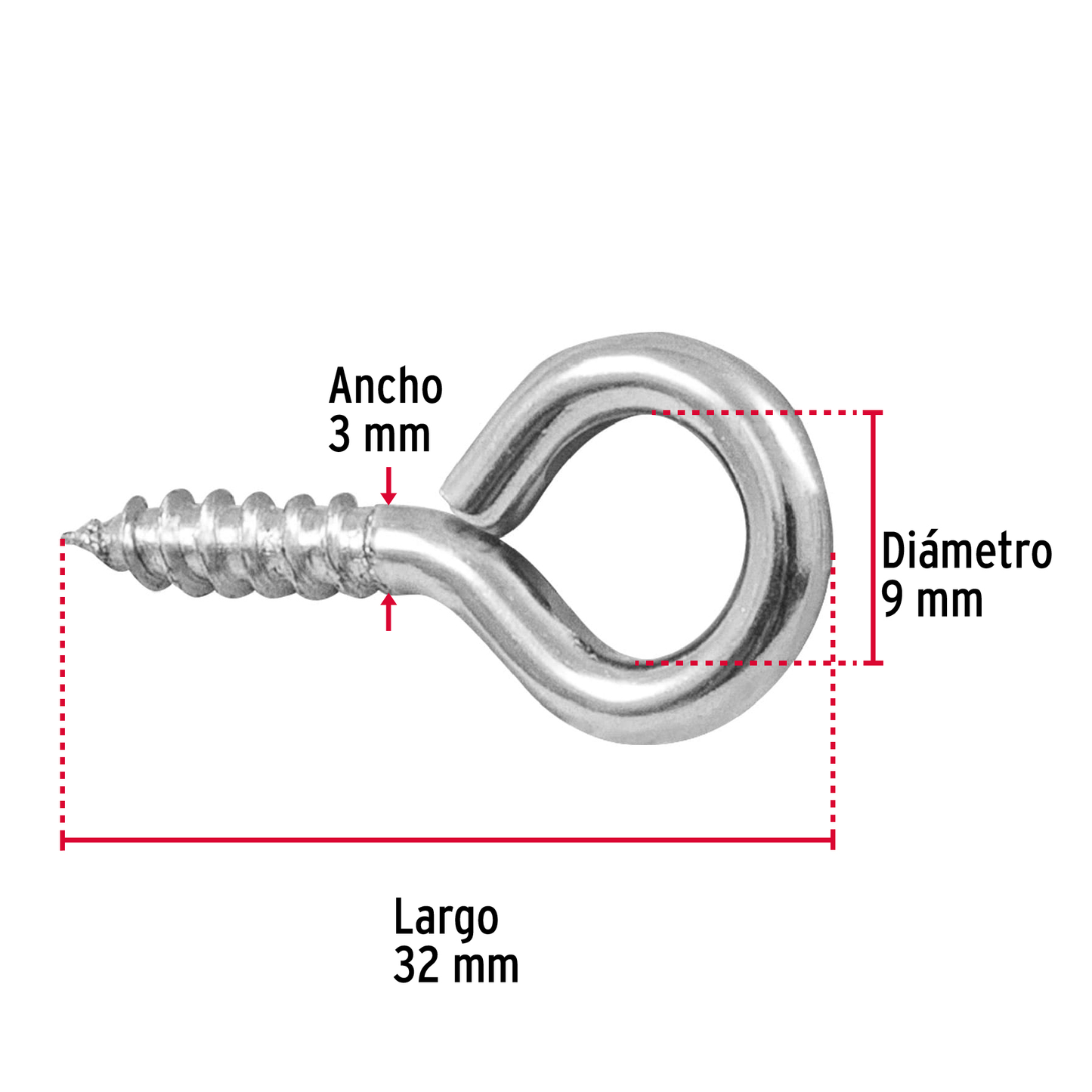 Armella 18 x 50, cerrada, caja con 144 pzas
