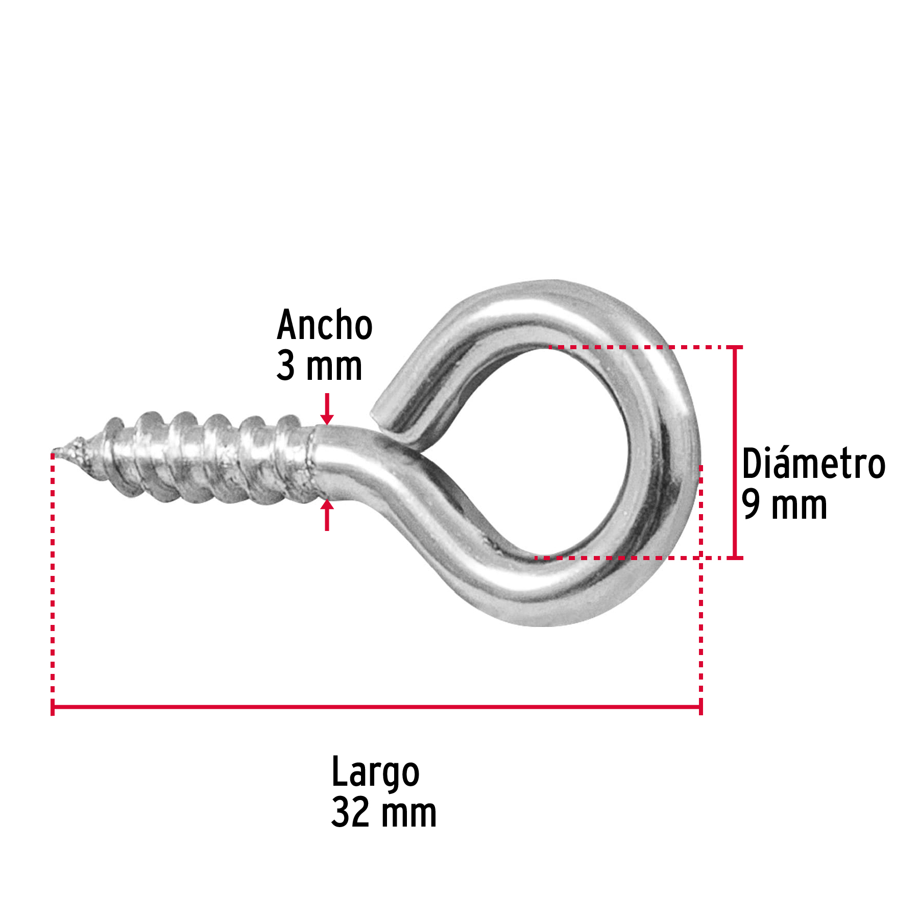 Armella 18 x 50, cerrada, caja con 144 pzas