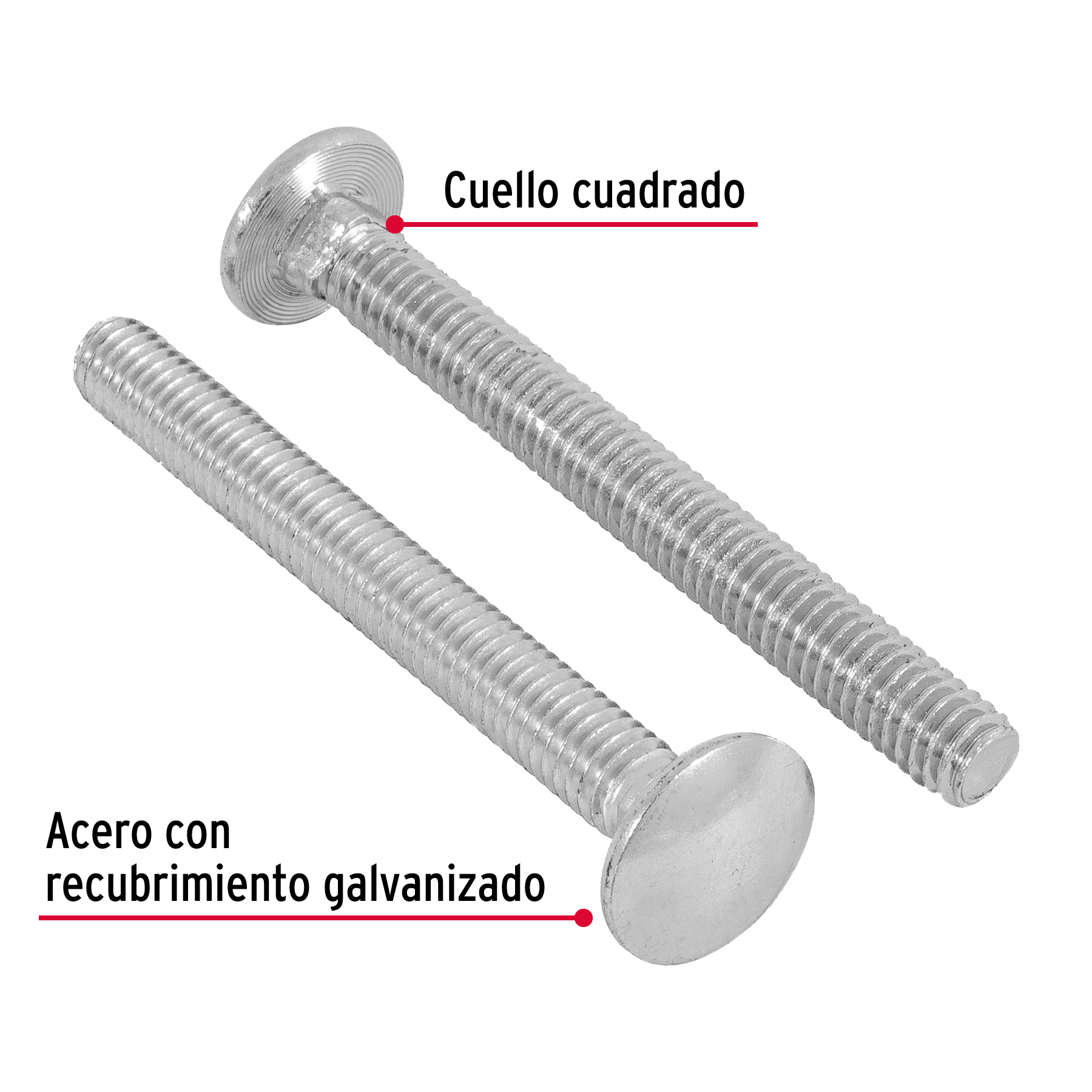 Tornillo tipo coche, galvanizado, 5/16 X 3", 60 piezas