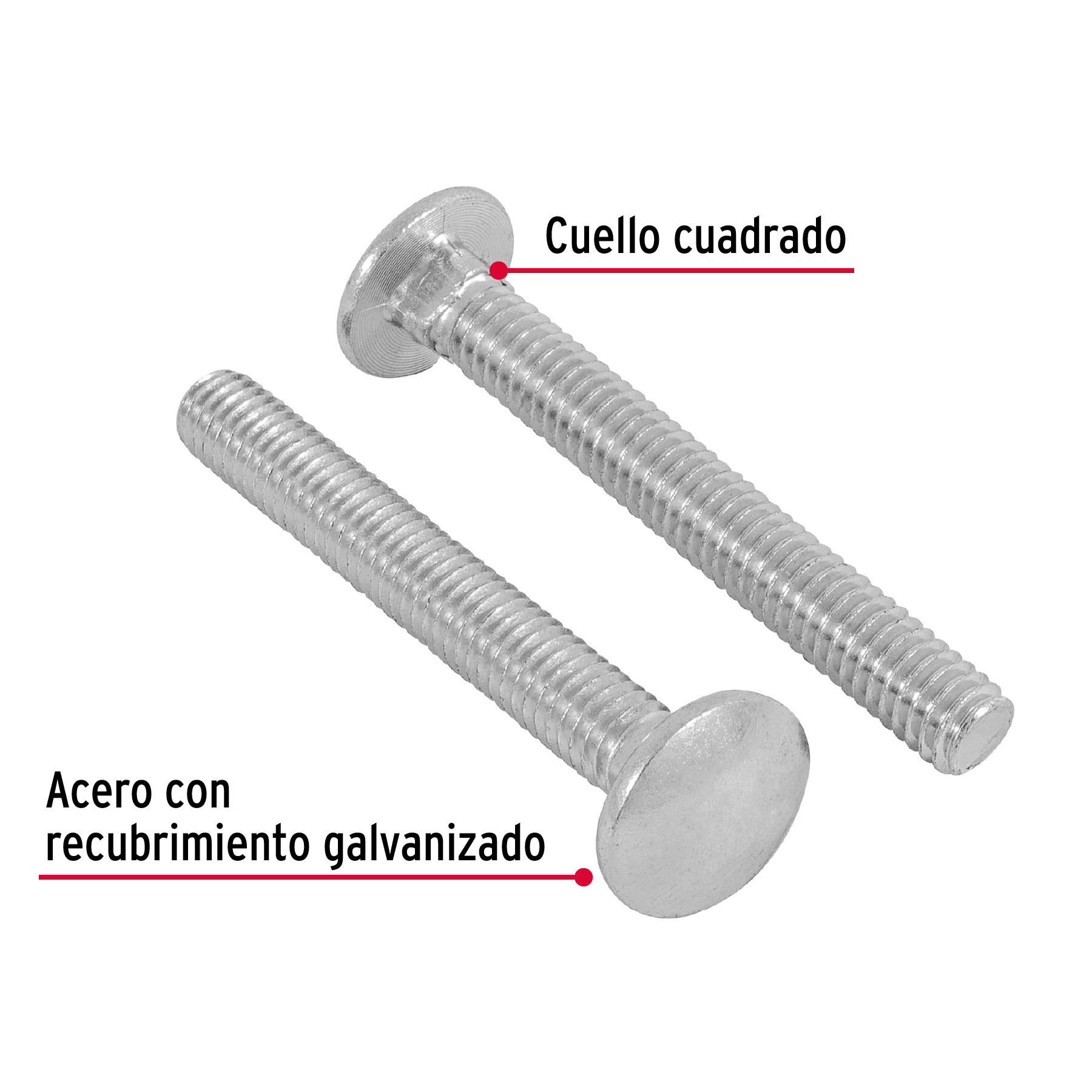Tornillo tipo coche, galvanizado, 5/16 X 2-1/2", 60 piezas