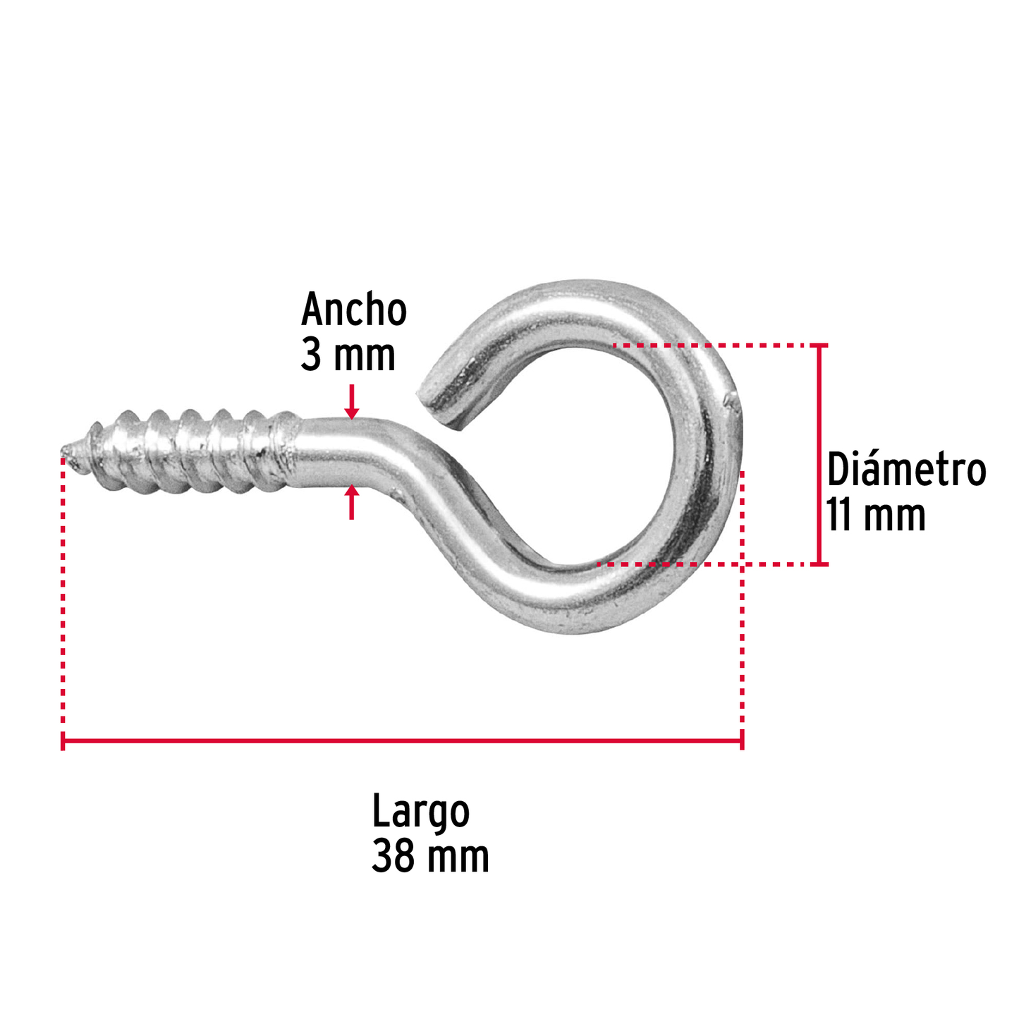 Armella 19 x 60, cerrada, caja con 144 pzas