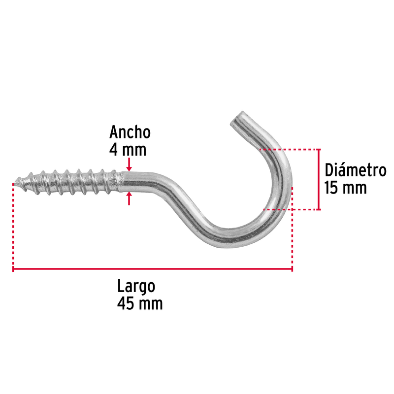 Armella 20 x 70, abierta, caja con 144 pzas