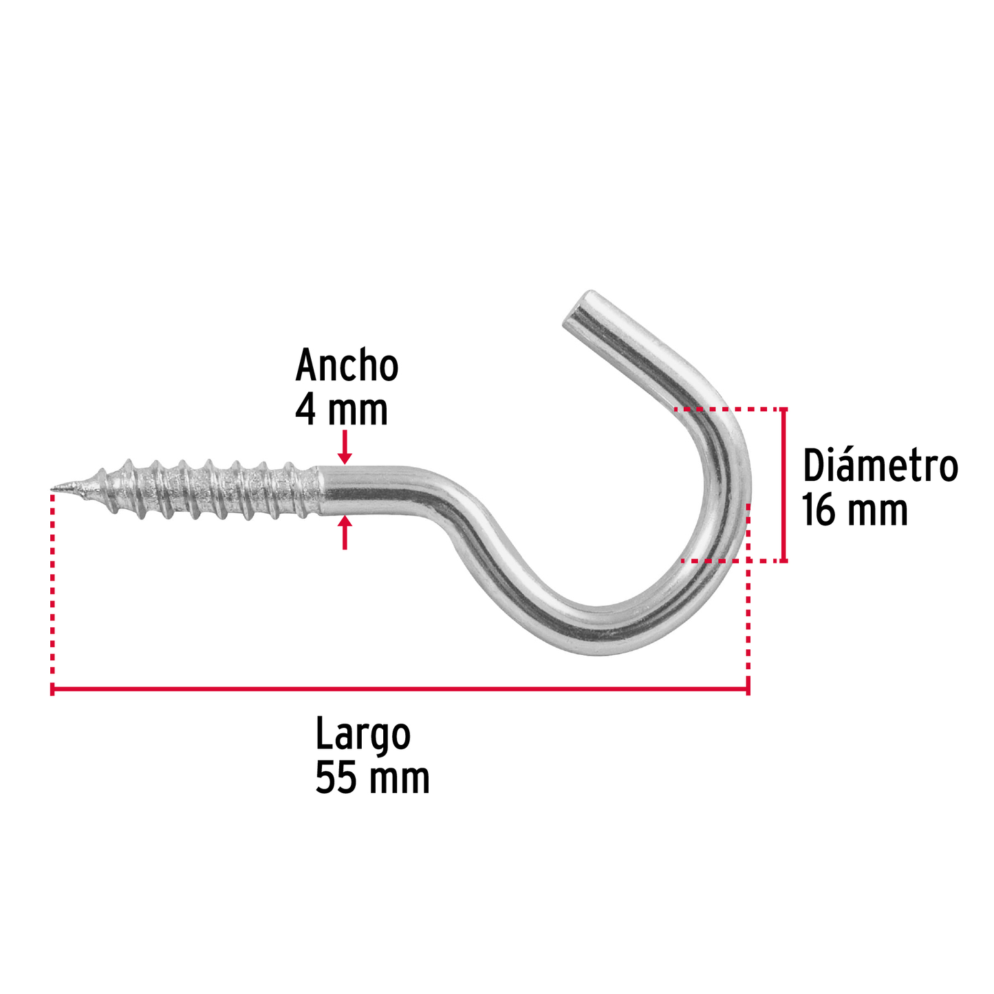 Armella 21 x 80, abierta, caja con 144 pzas