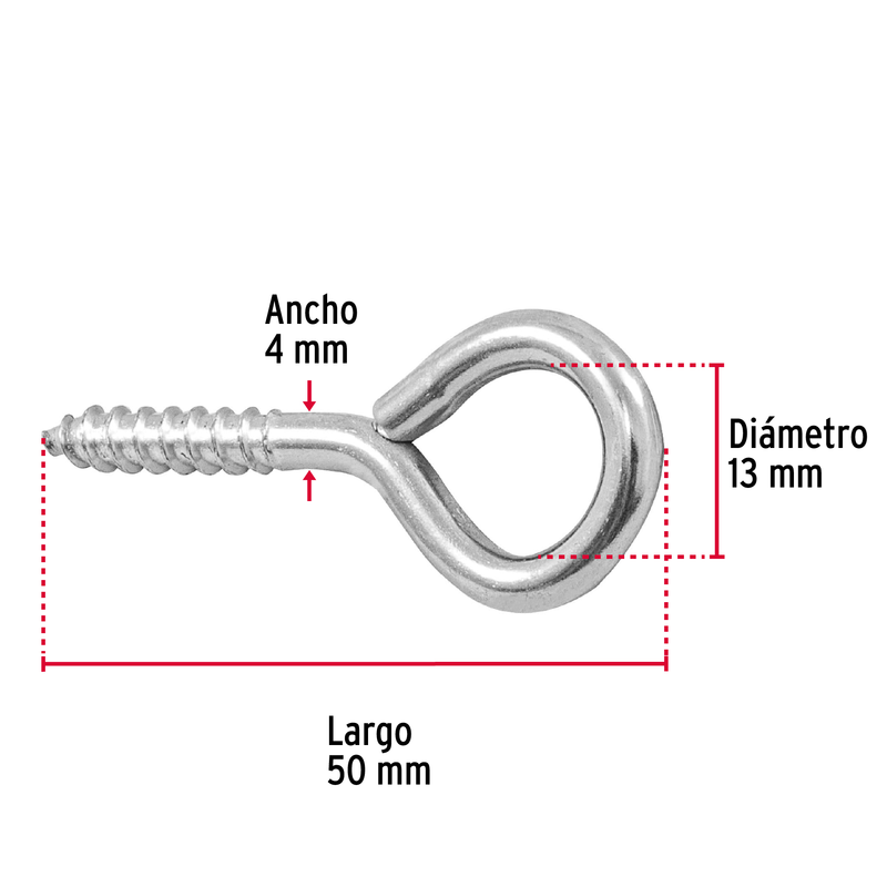 Armella 21 x 80, cerrada, caja con 144 pzas