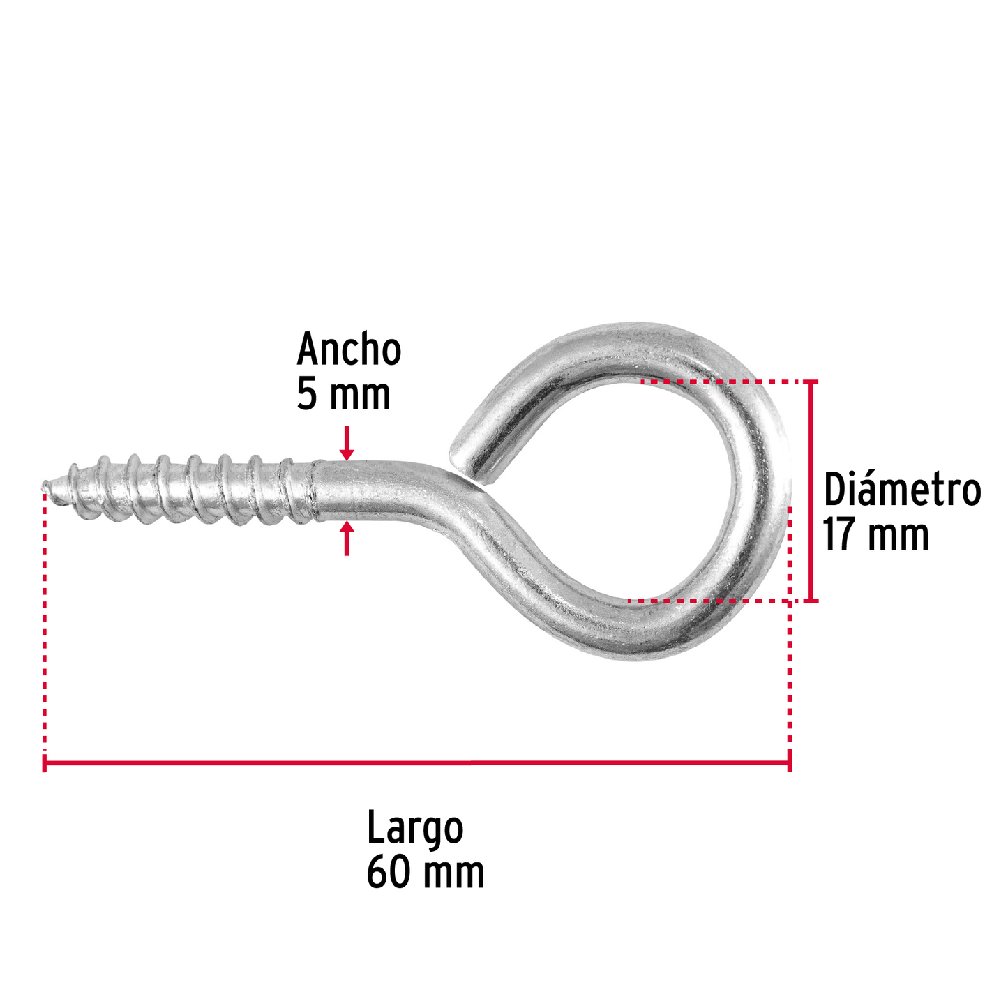 Armella 22 x 100, cerrada, caja con 72 pzas