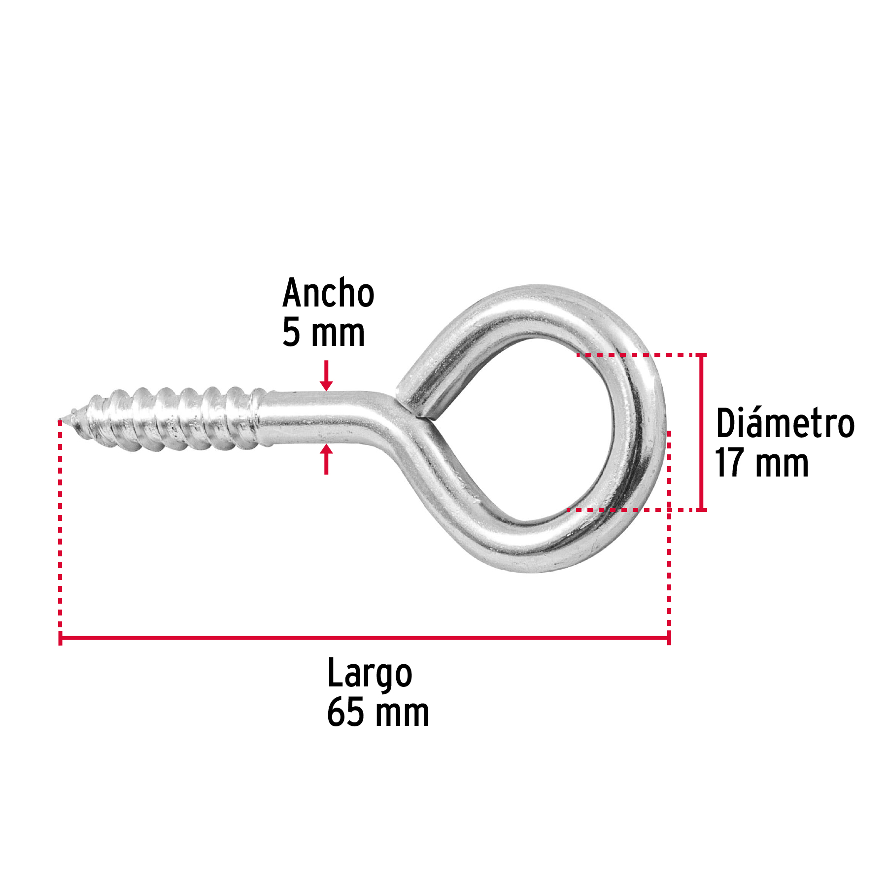 Armella 23 x 110, cerrada, caja con 72 pzas
