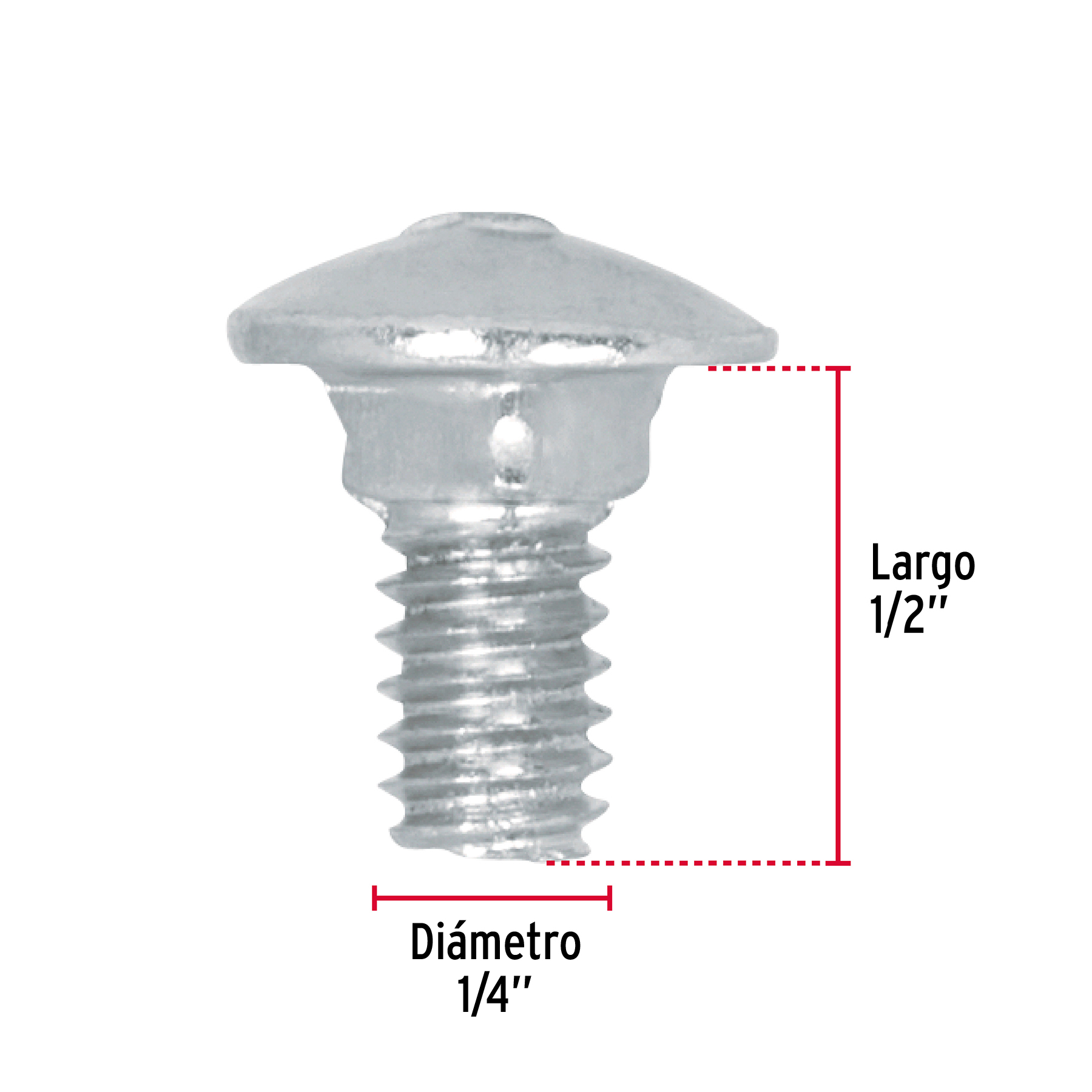 Tornillo tipo coche, galvanizado, 1/4 X 1/2", 150 piezas