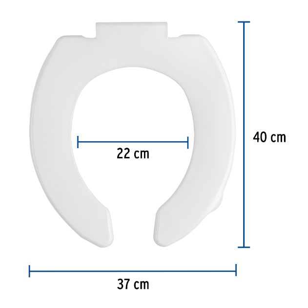 Asiento económico para WC, 35 cm, blanco