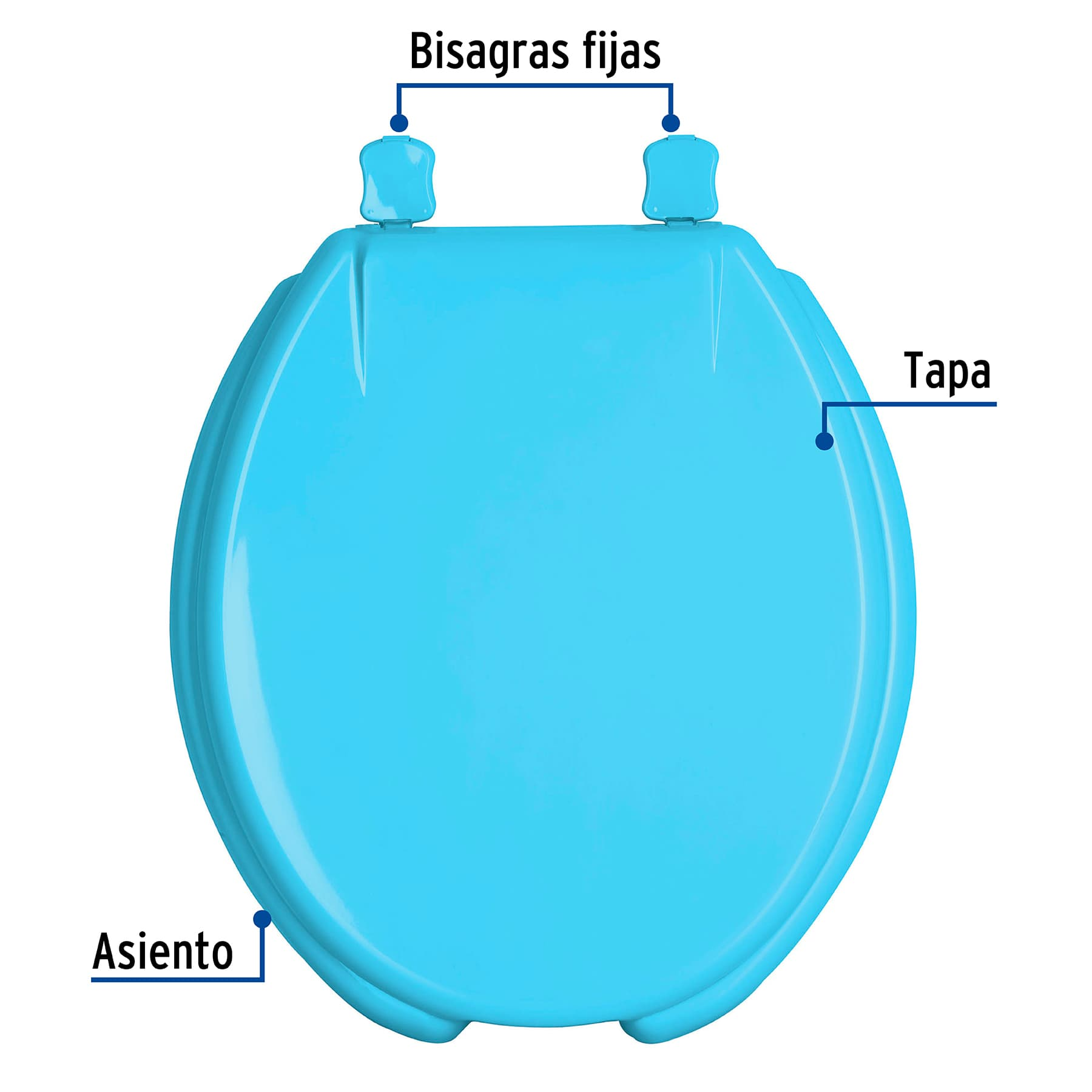 Asiento para WC, 40 cm, azul
