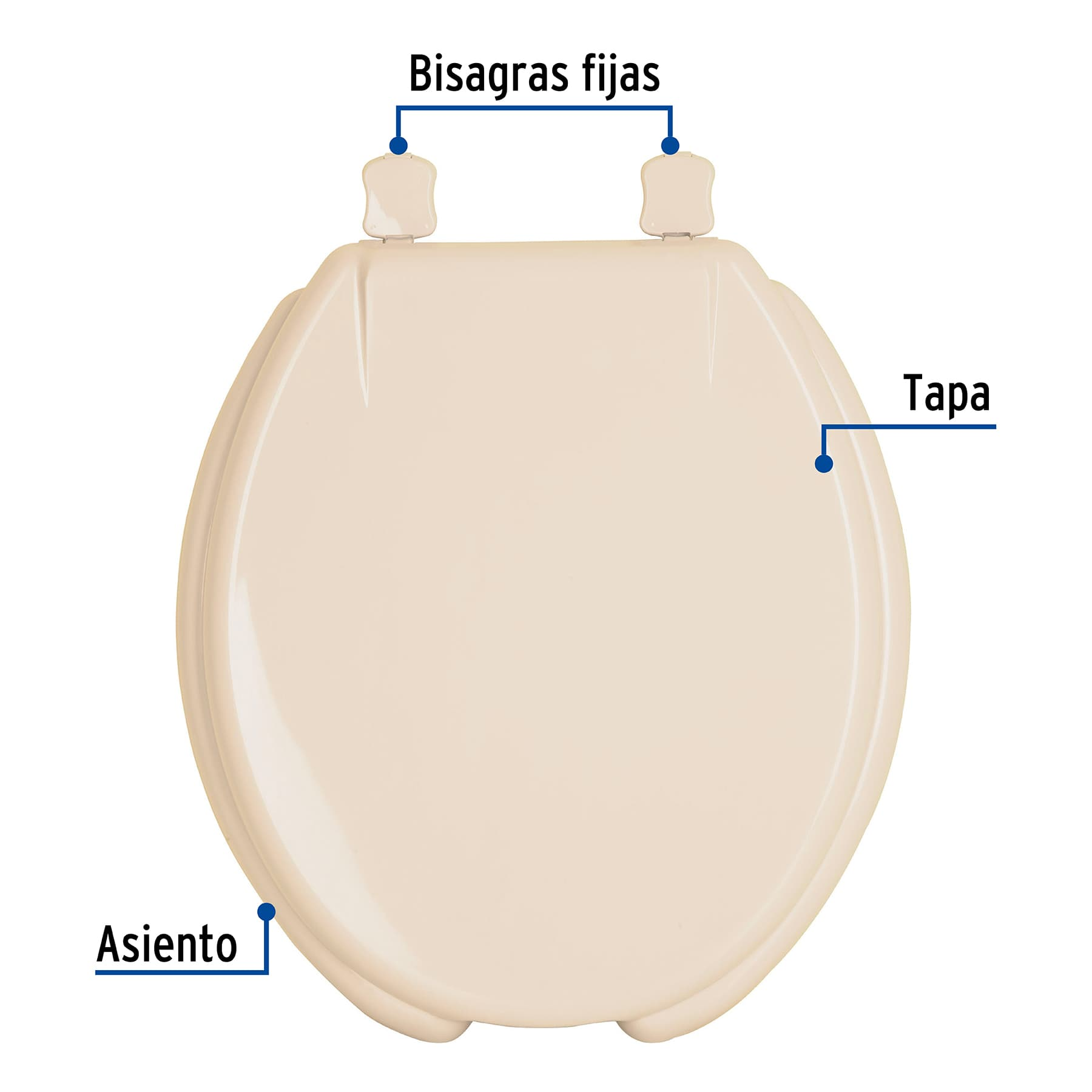 Asiento para WC, 40 cm, hueso