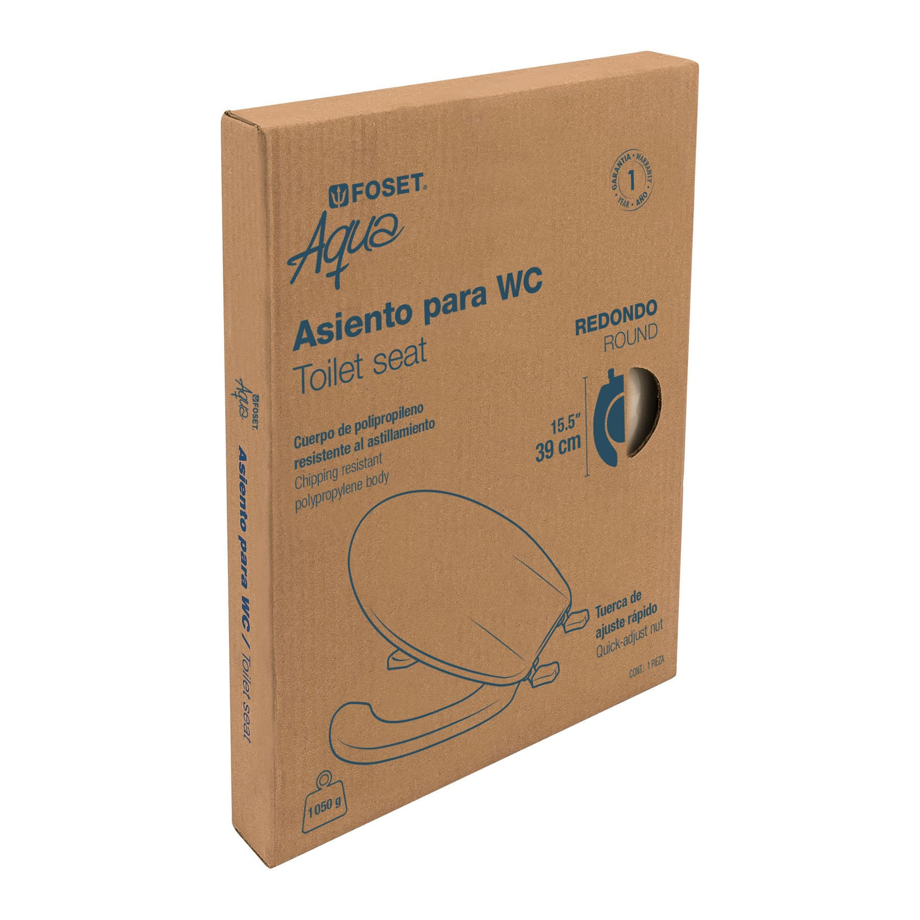 Asiento para WC, 40 cm, hueso