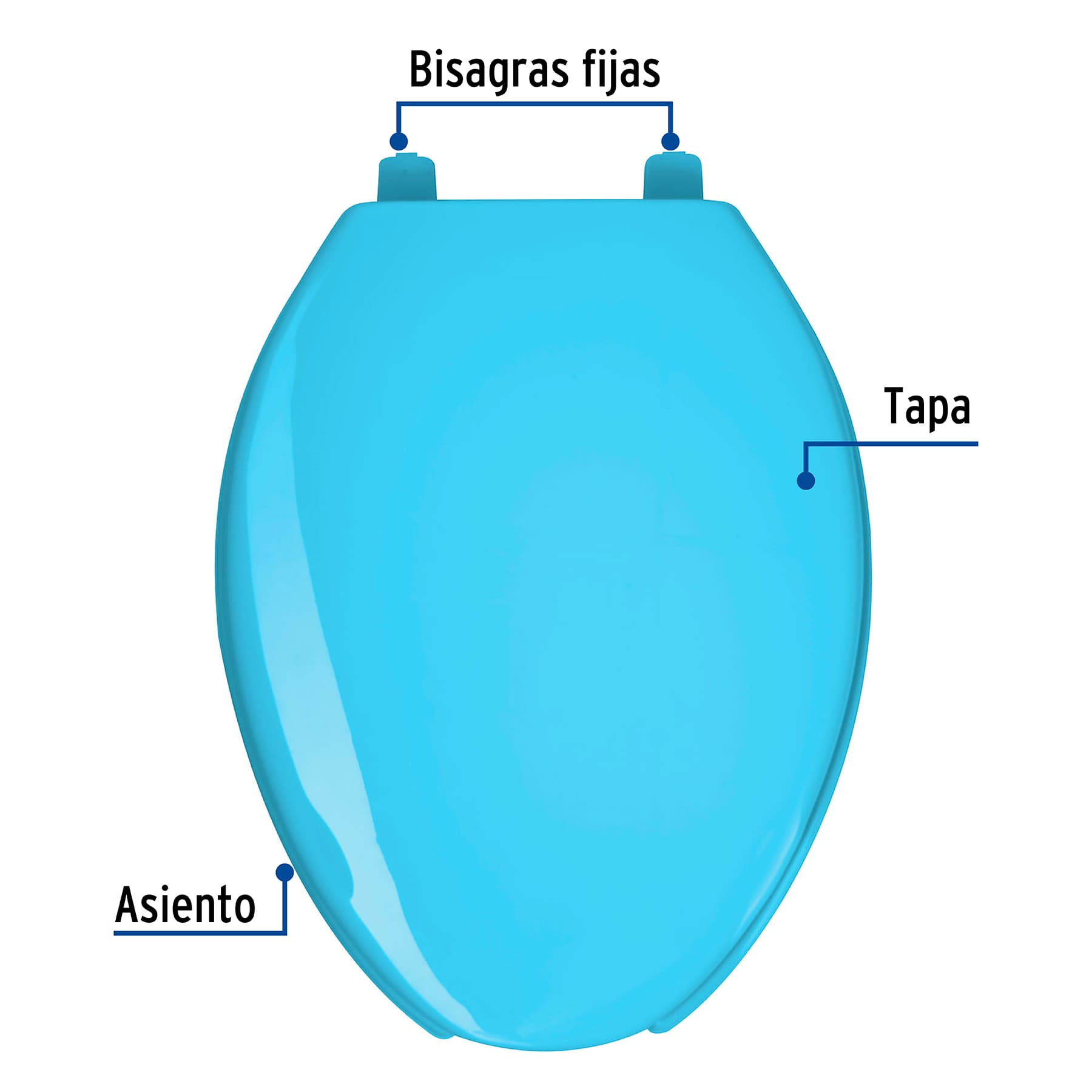 Asiento para WC, 45 cm, azul