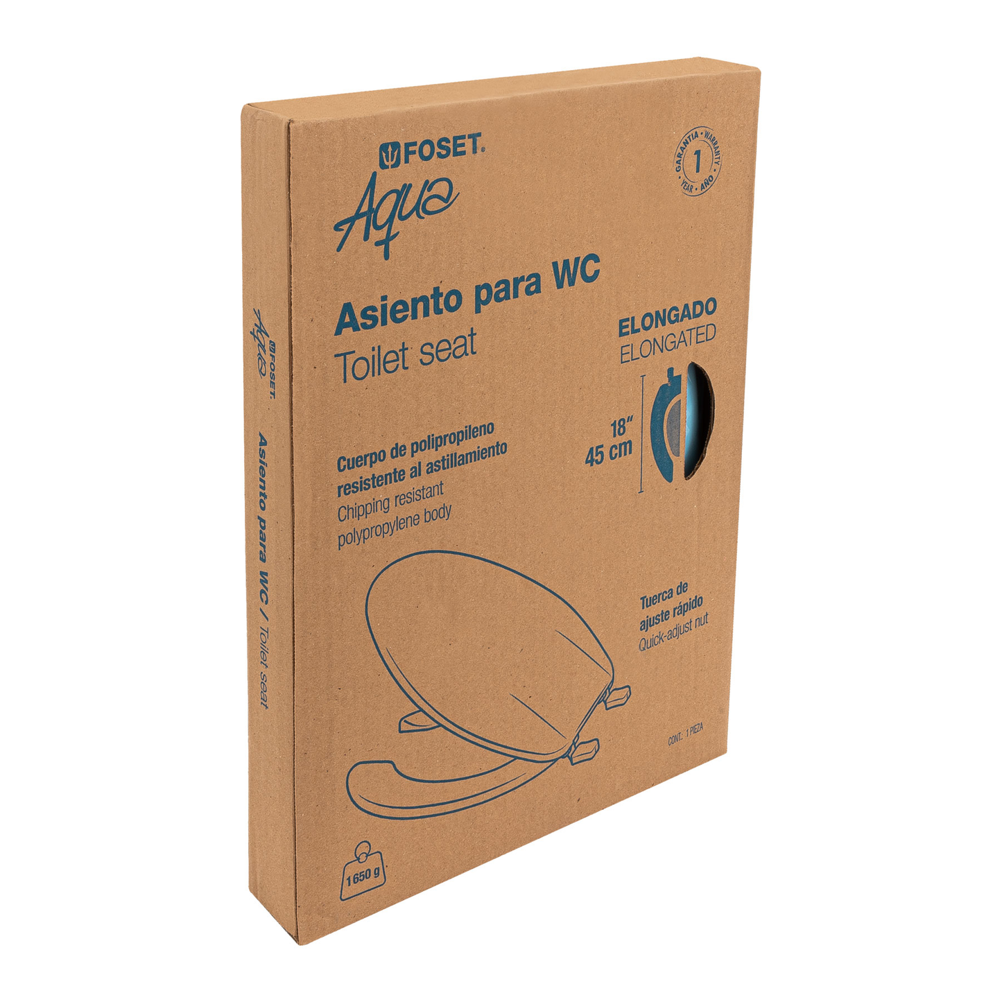 Asiento para WC, 45 cm, azul
