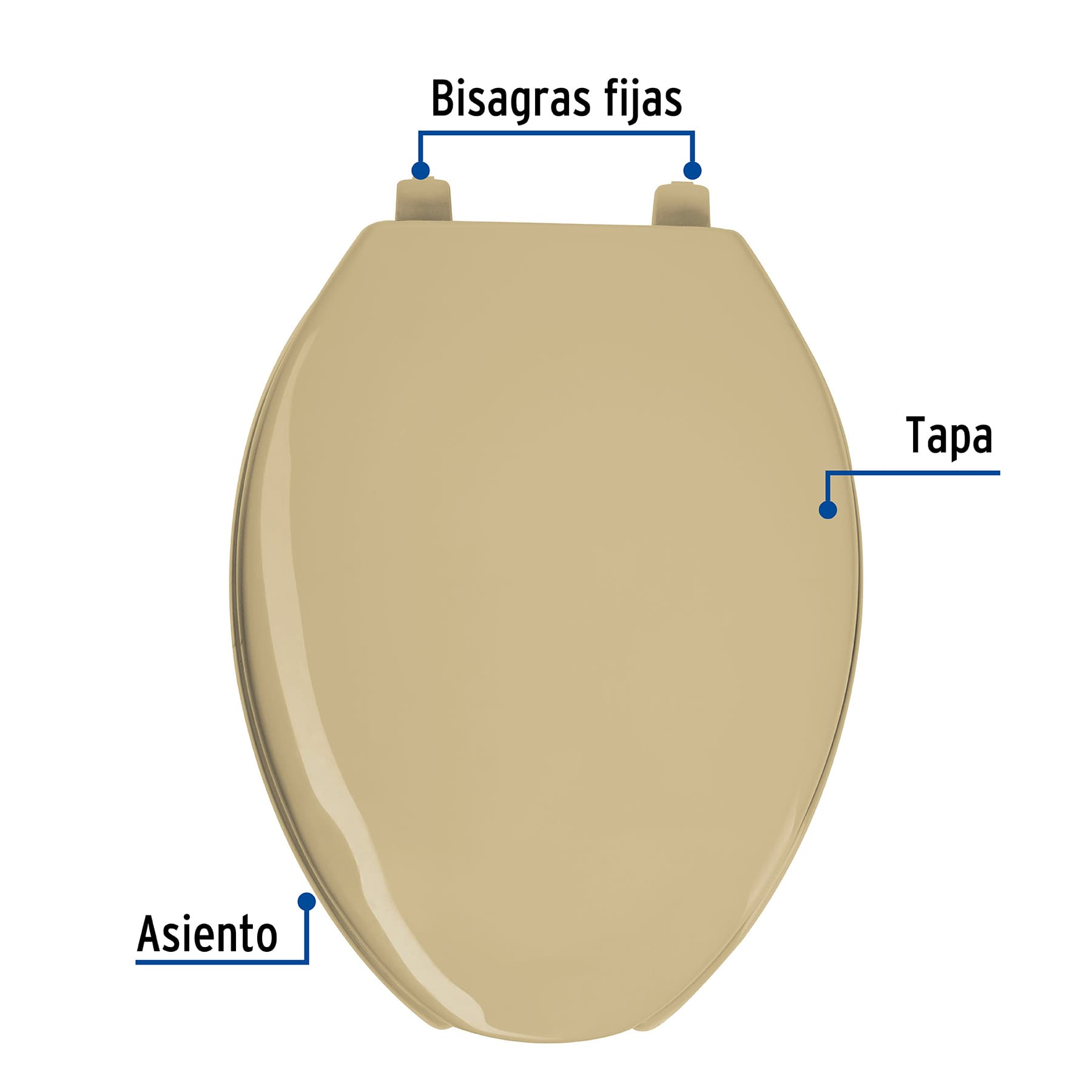 Asiento para WC, 45 cm, beige