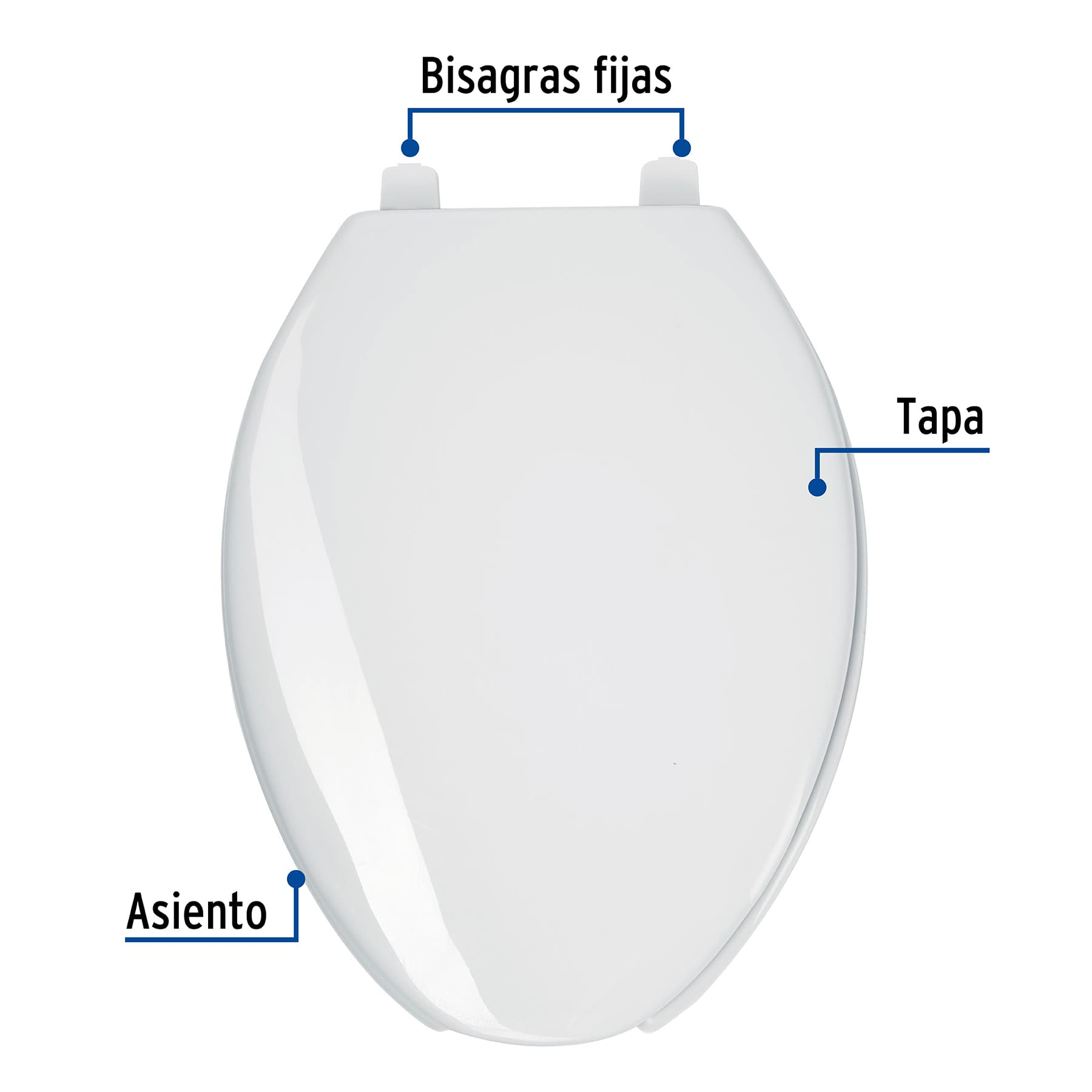 Asiento para WC, 45 cm, blanco