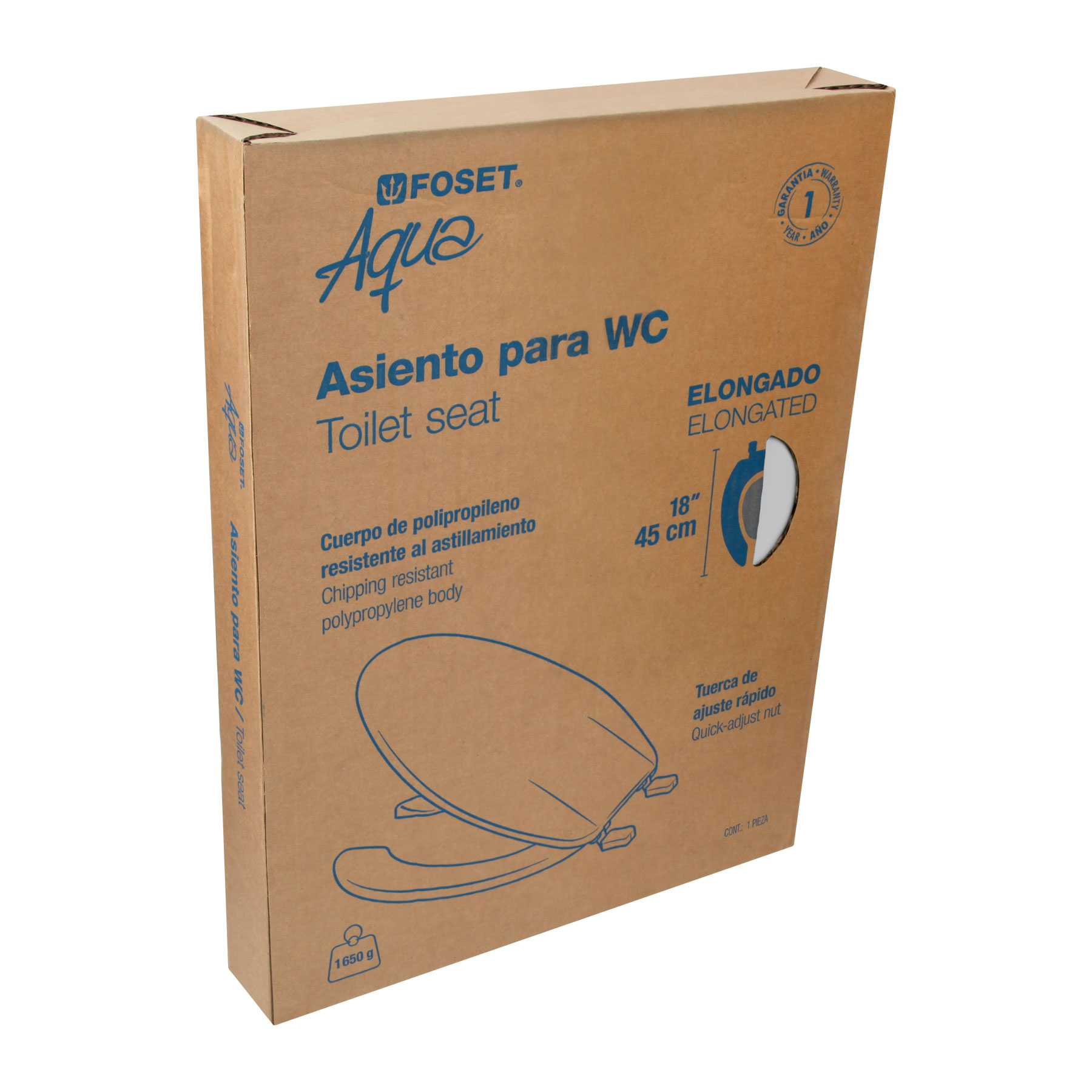 Asiento para WC, 45 cm, blanco
