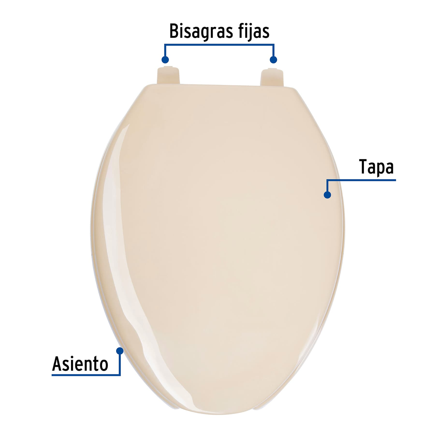 Asiento para WC, 45 cm, hueso