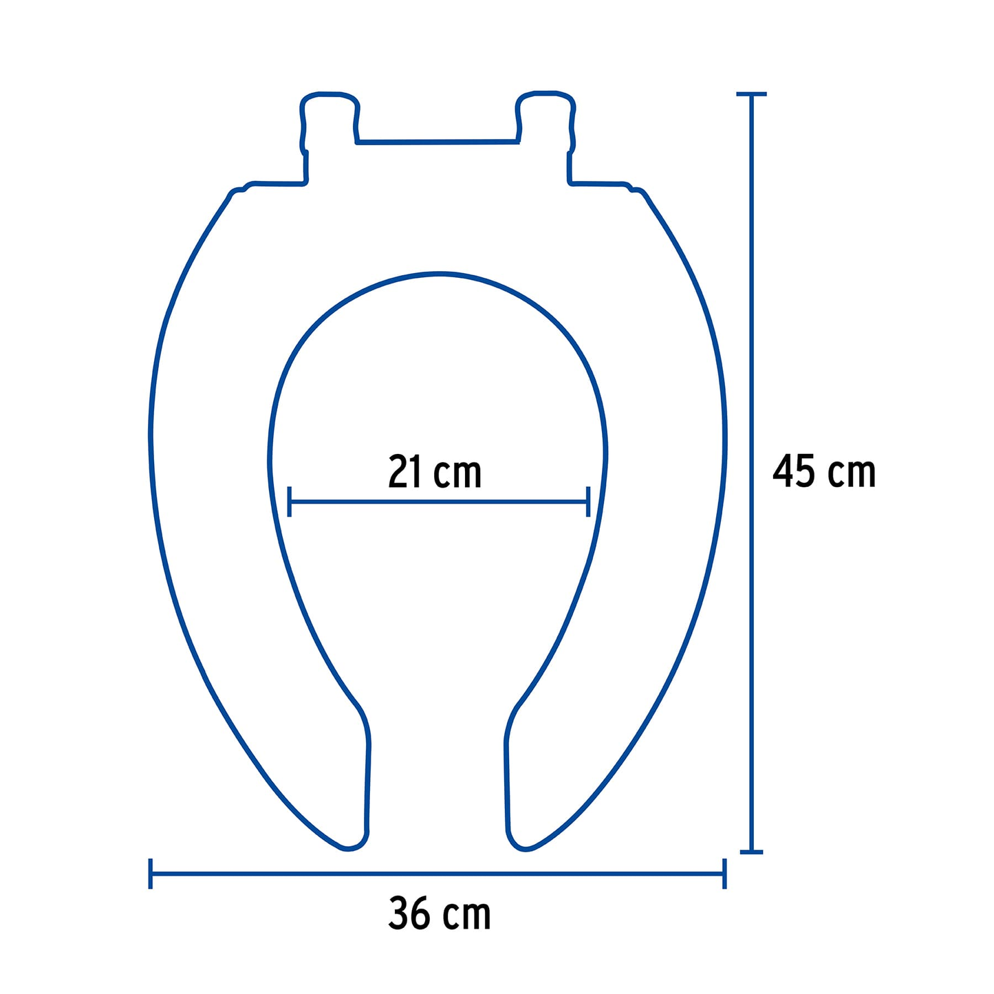 Asiento para WC, 45 cm, hueso