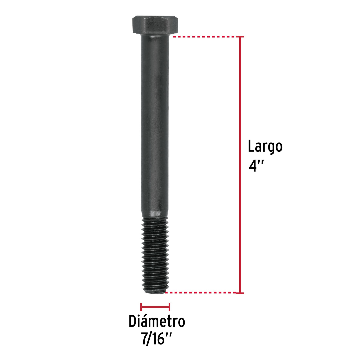 Tornillo Grado 5, 7/16 X 4", 20 piezas