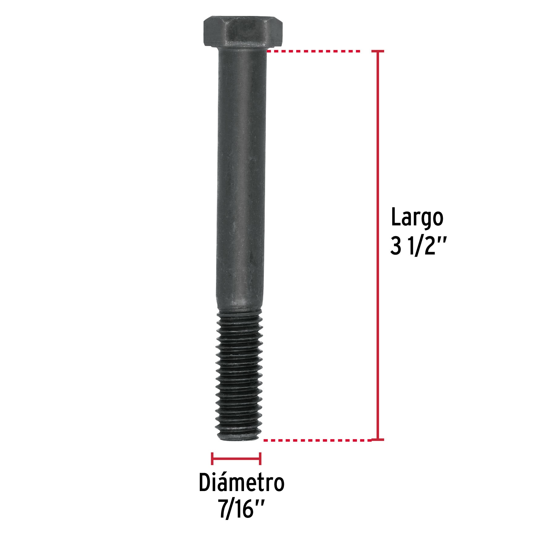 Tornillo Grado 5, 7/16 X 3-1/2", 20 piezas