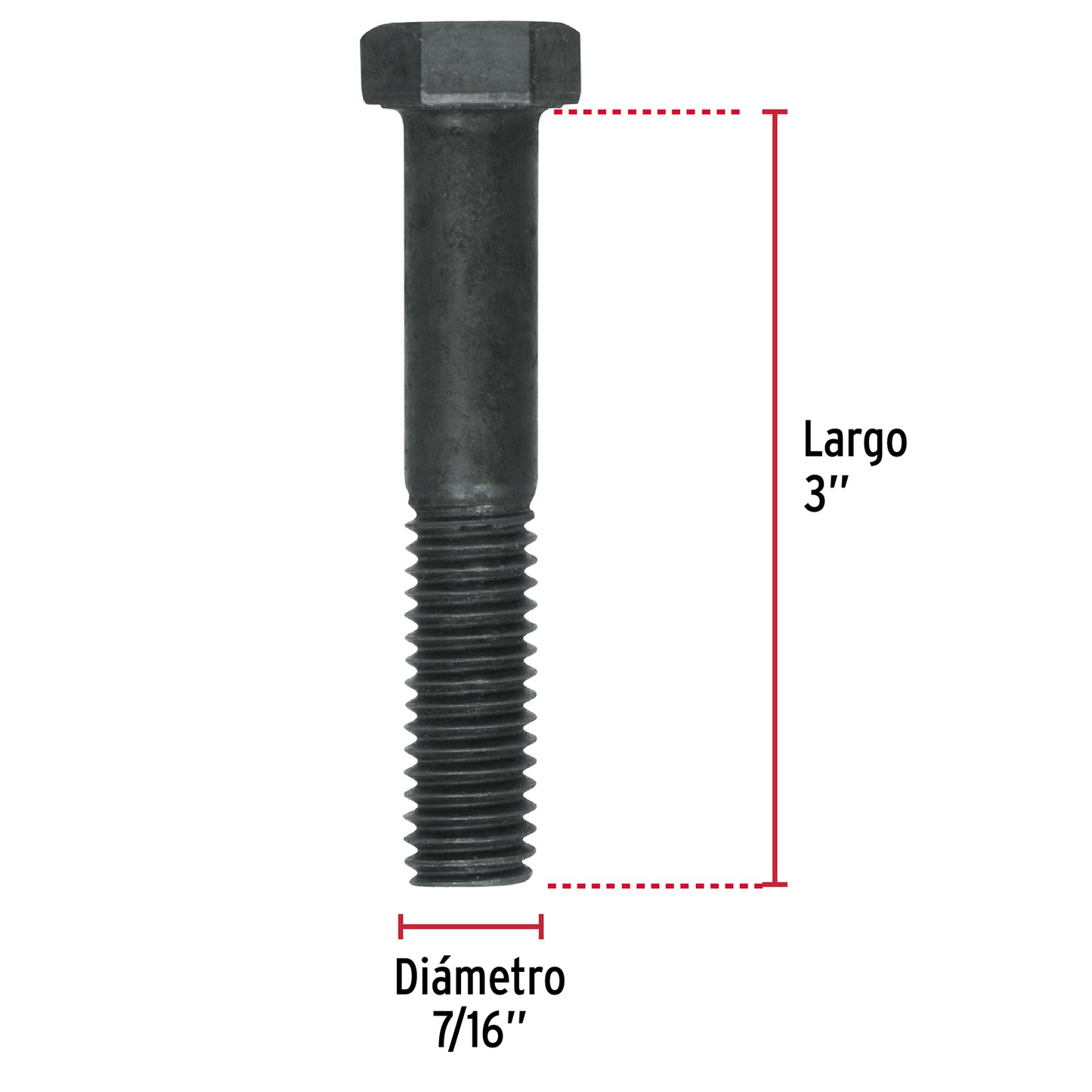 Tornillo Grado 5, 7/16 X 3", 30 piezas