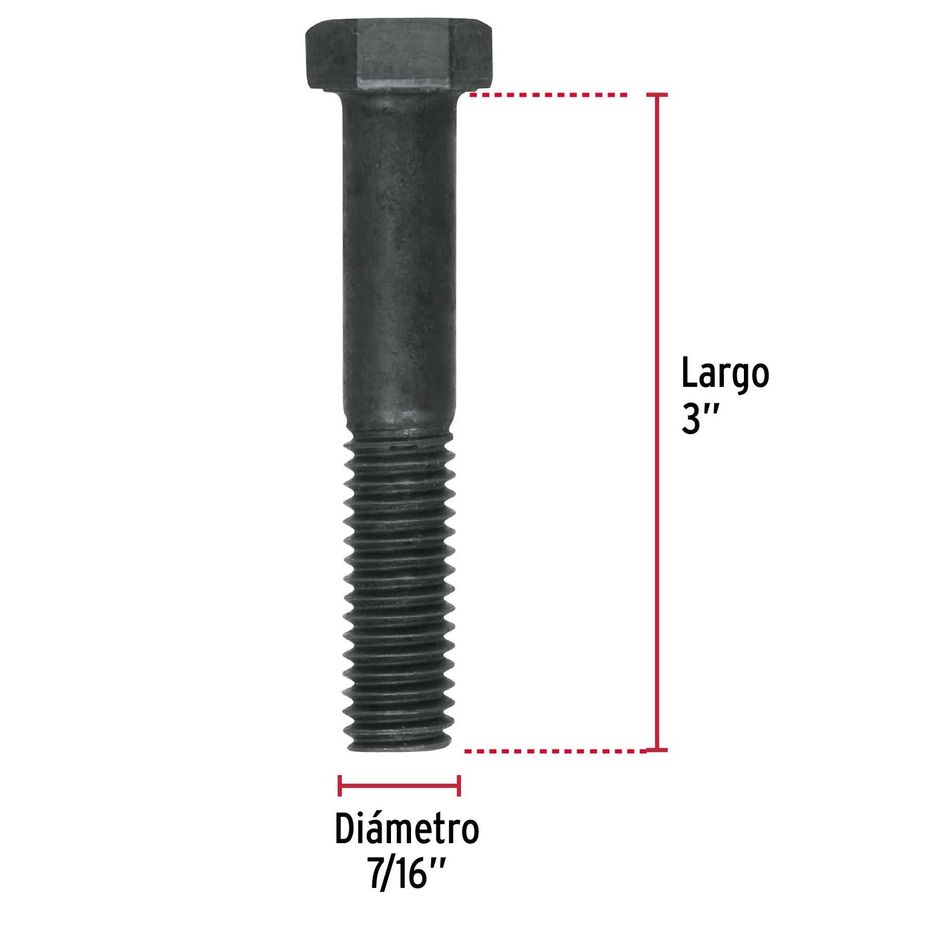 Tornillo Grado 5, 7/16 X 3", 30 piezas
