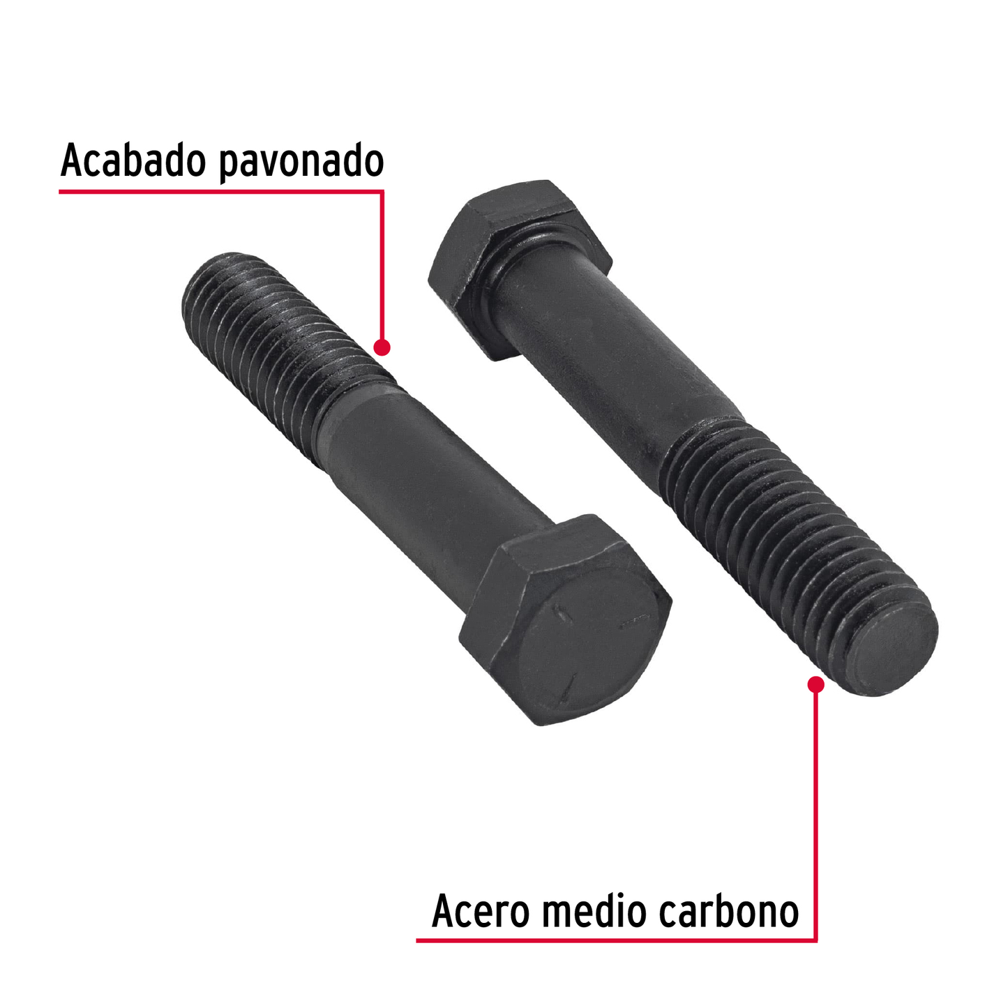 Tornillo Grado 5, 7/16 X 2", 40 piezas