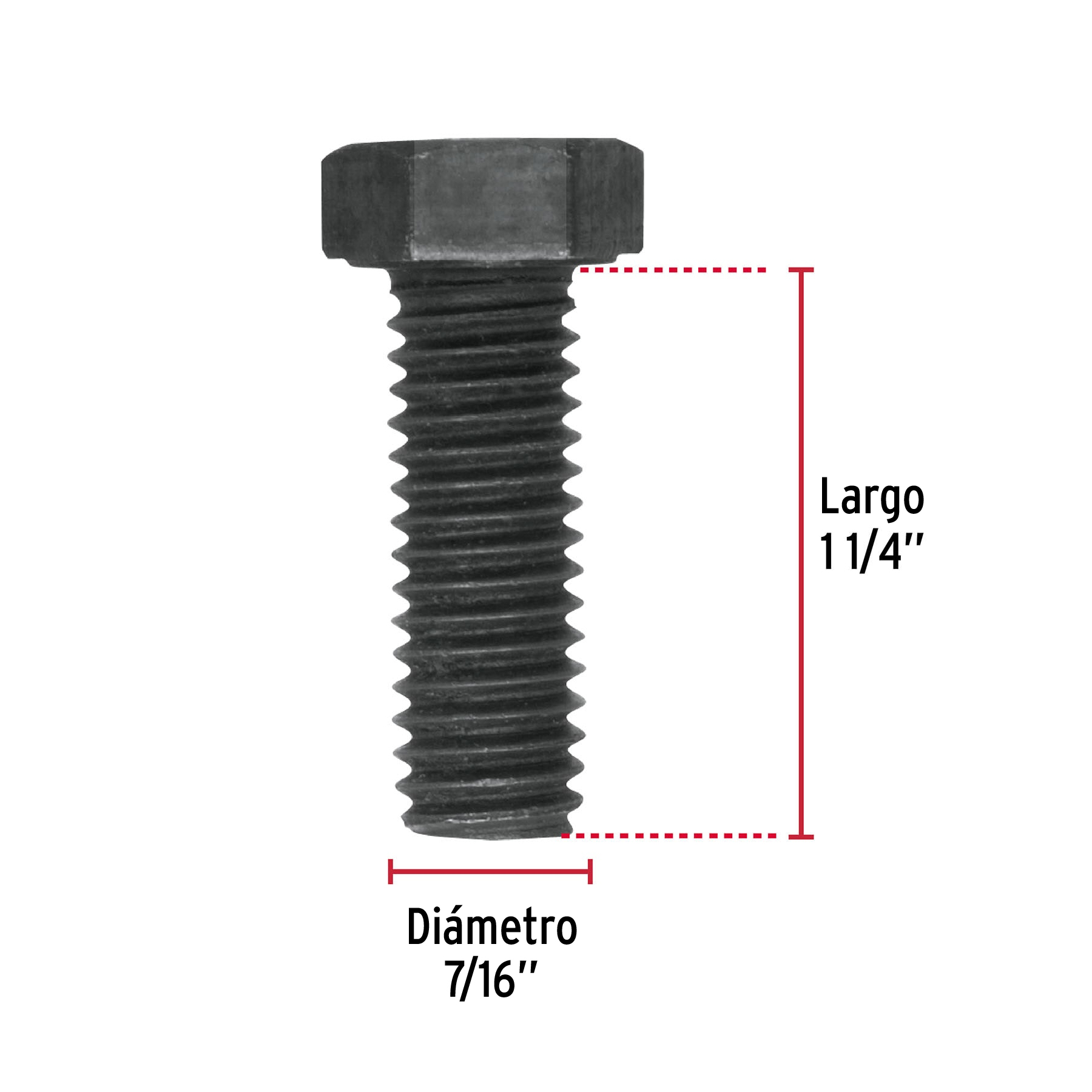 Tornillo Grado 5, 7/16 X 1-1/4", 50 piezas