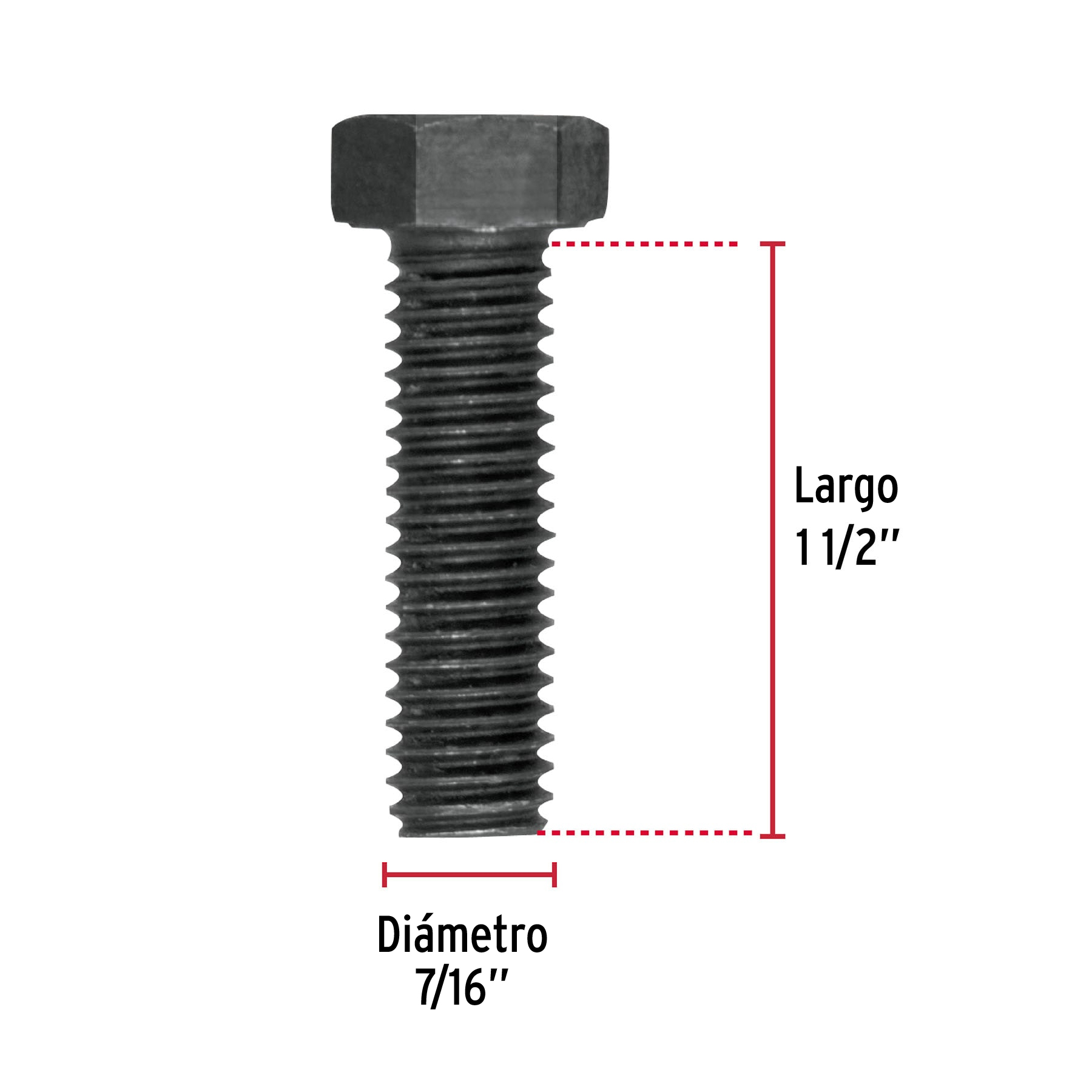 Tornillo Grado 5, 7/16 X 1-1/2", 50 piezas