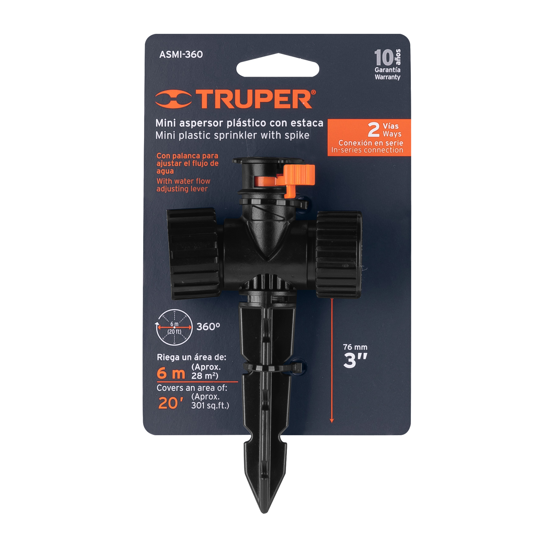 Aspersor mini de plástico, irrigación 360°