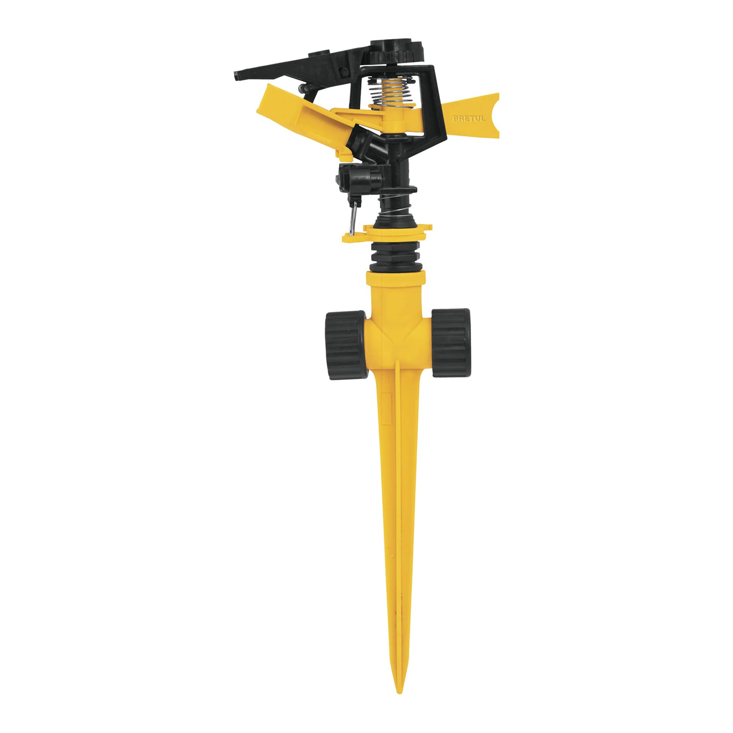 Aspersor plástico dos vías, estaca de 14 cm, pretul