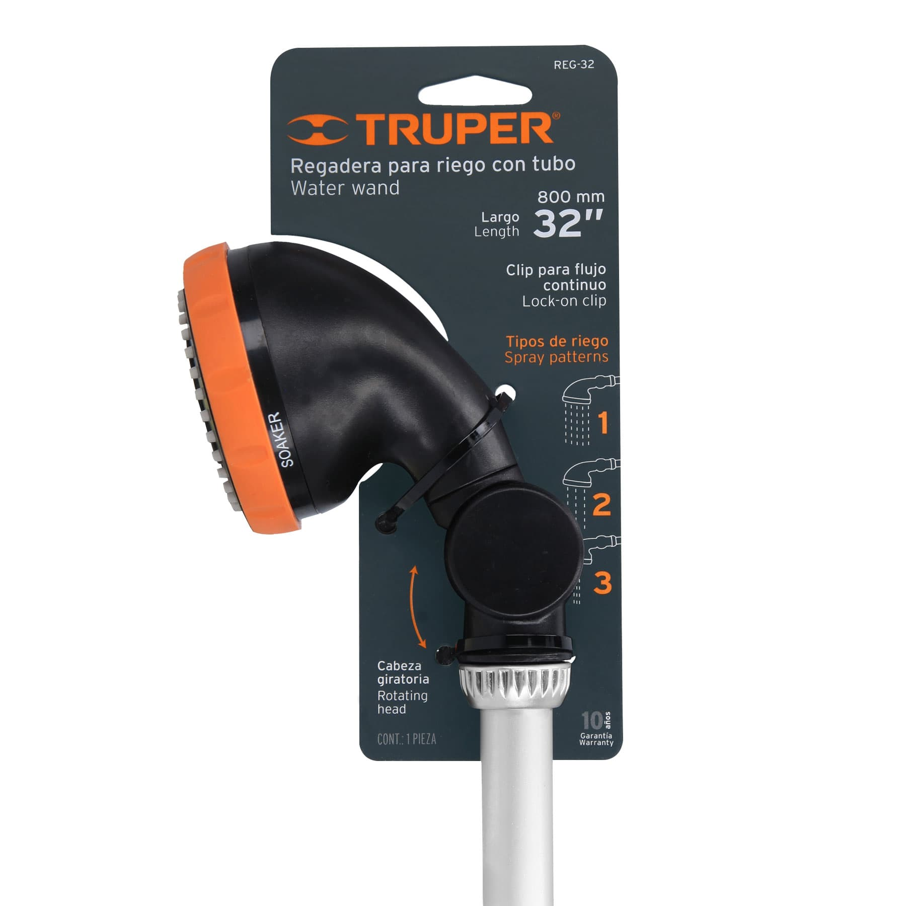 Aspersor tipo regadera con tubo de 32"