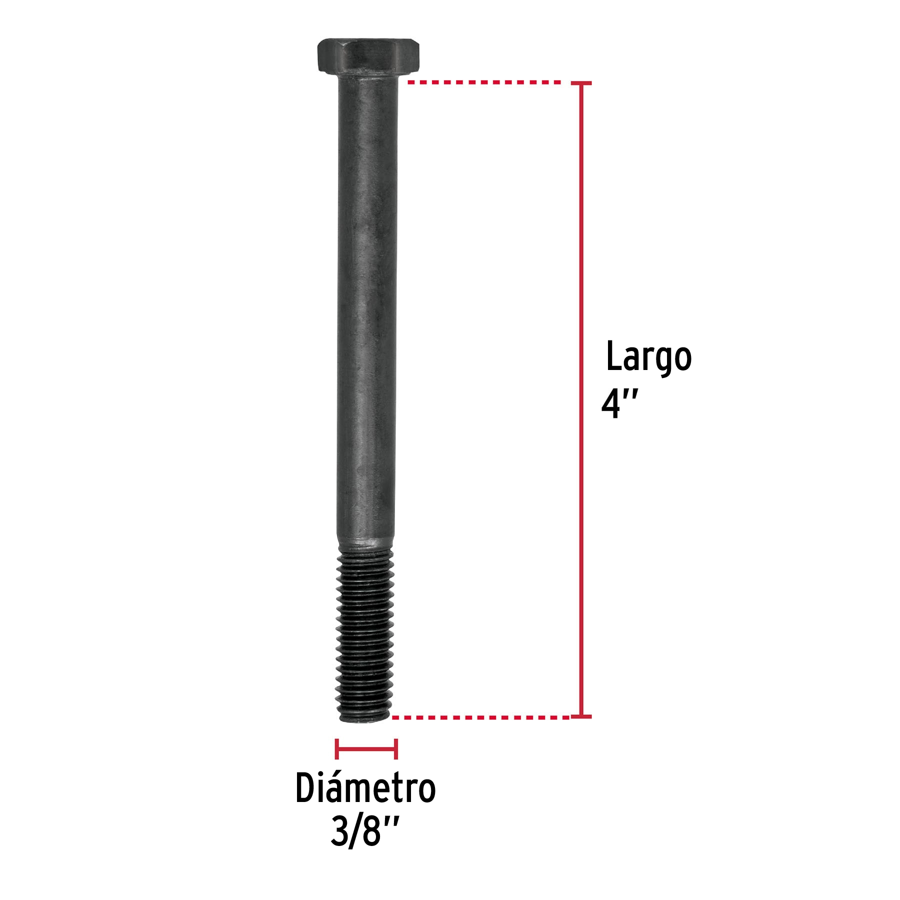 Tornillo Grado 5, 3/8 X 4", 30 piezas