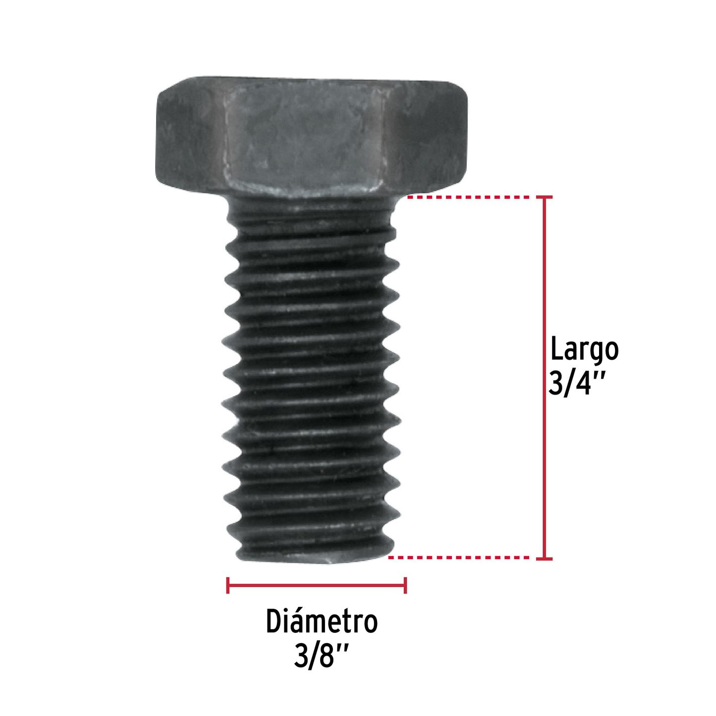 Tornillo Grado 5, 3/8 X 3/4", 50 piezas