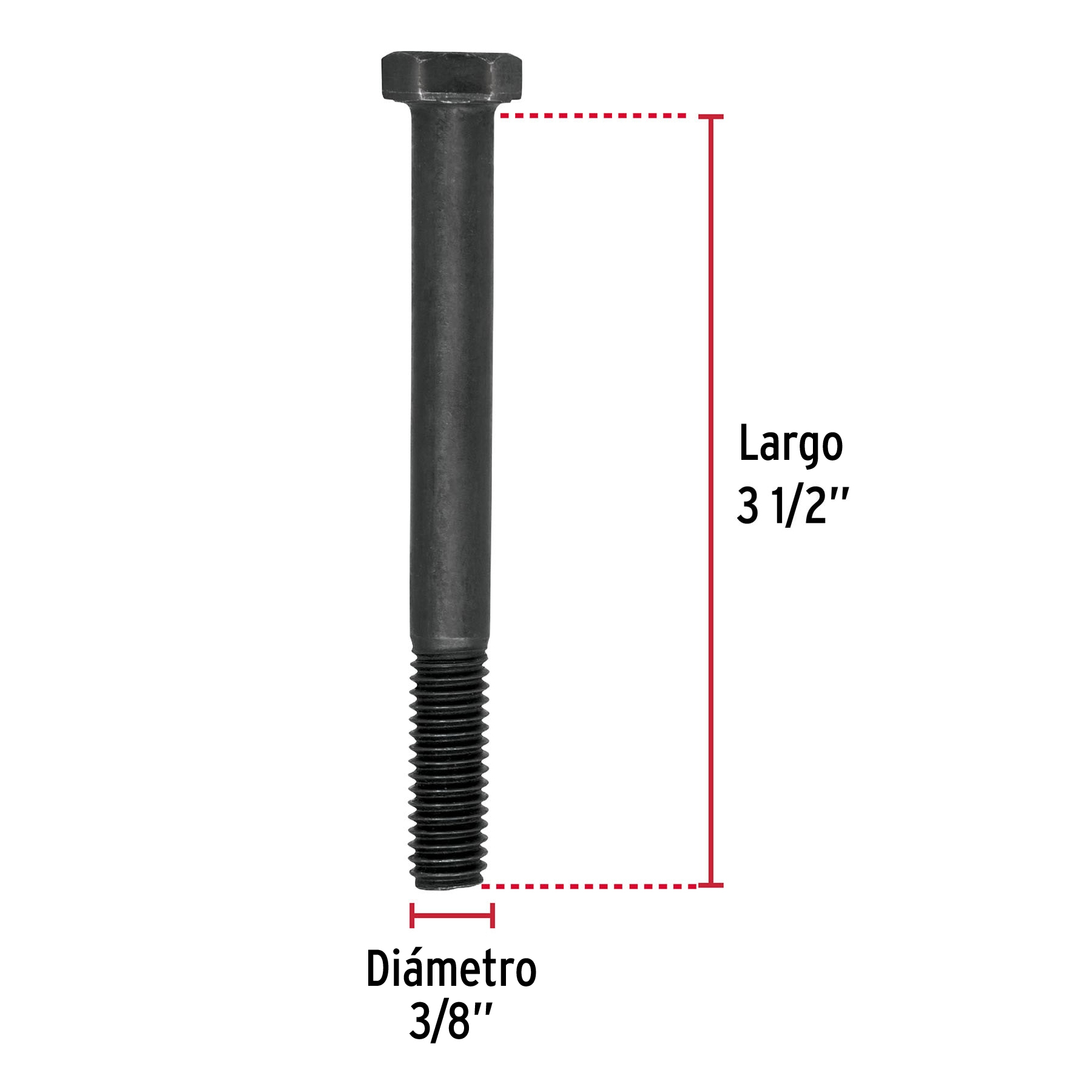 Tornillo Grado 5, 3/8 X 3-1/2", 30 piezas