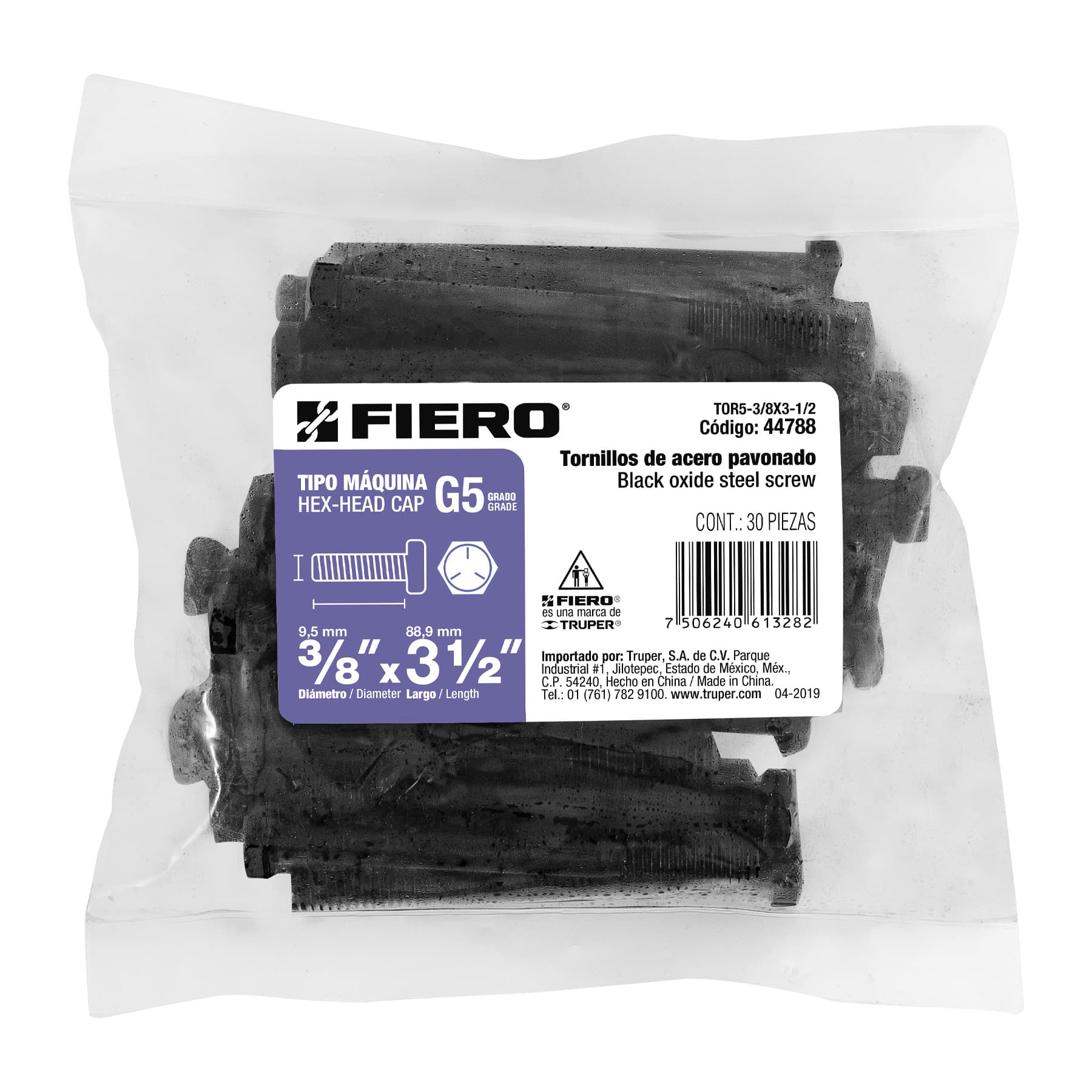 Tornillo Grado 5, 3/8 X 3-1/2", 30 piezas