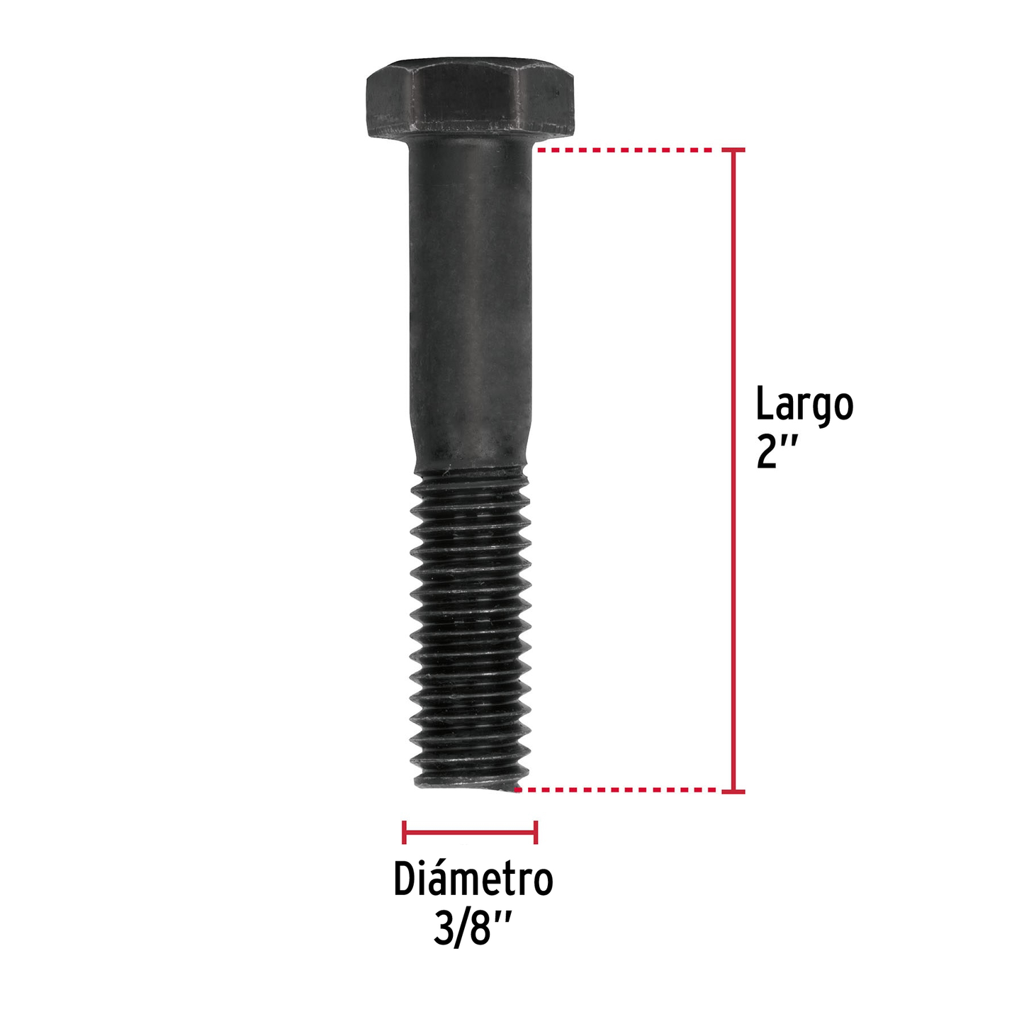 Tornillo Grado 5, 3/8 X 2", 60 piezas